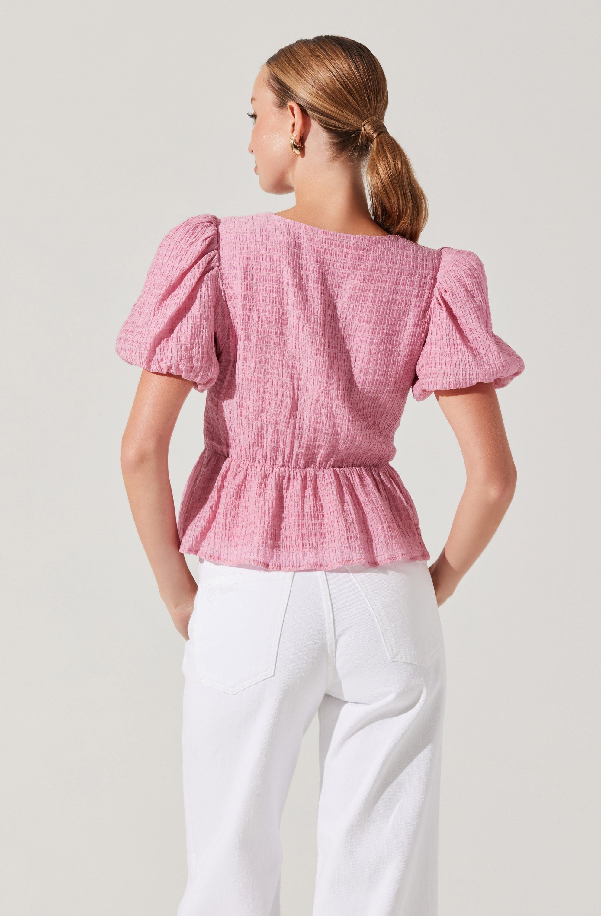 Mylah Puff Sleeve Peplum Top