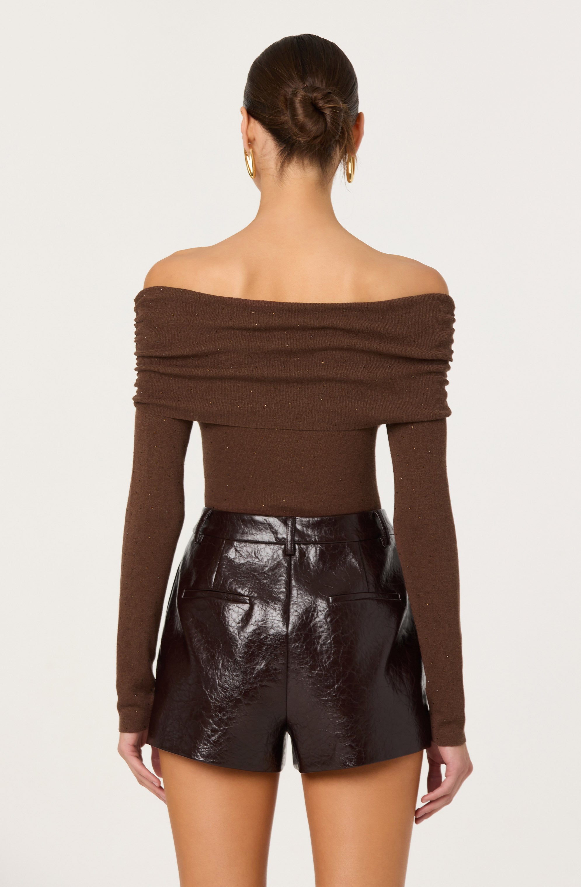 Kylin Off Shoulder Rhinestone Sweater