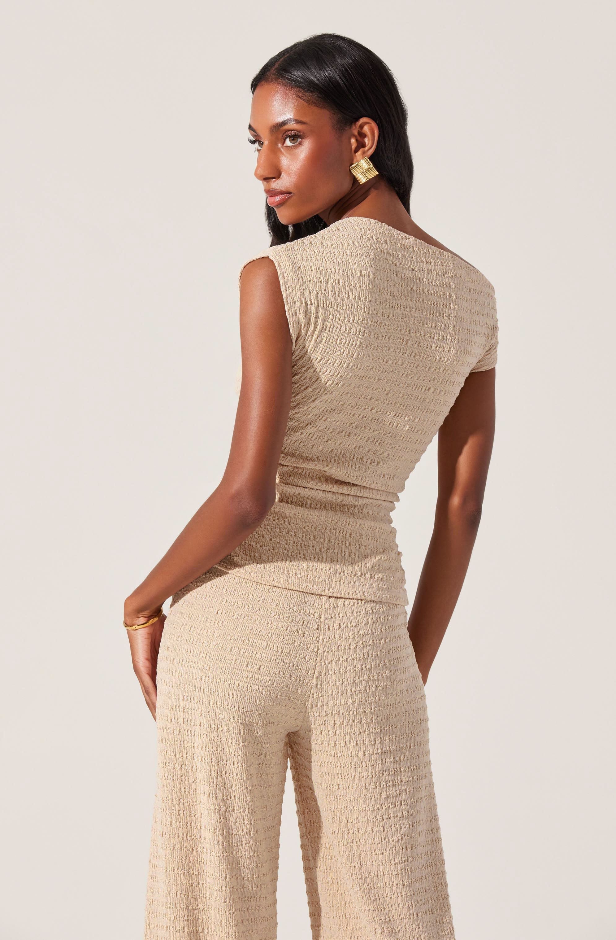 Keir One shoulder Textured Top