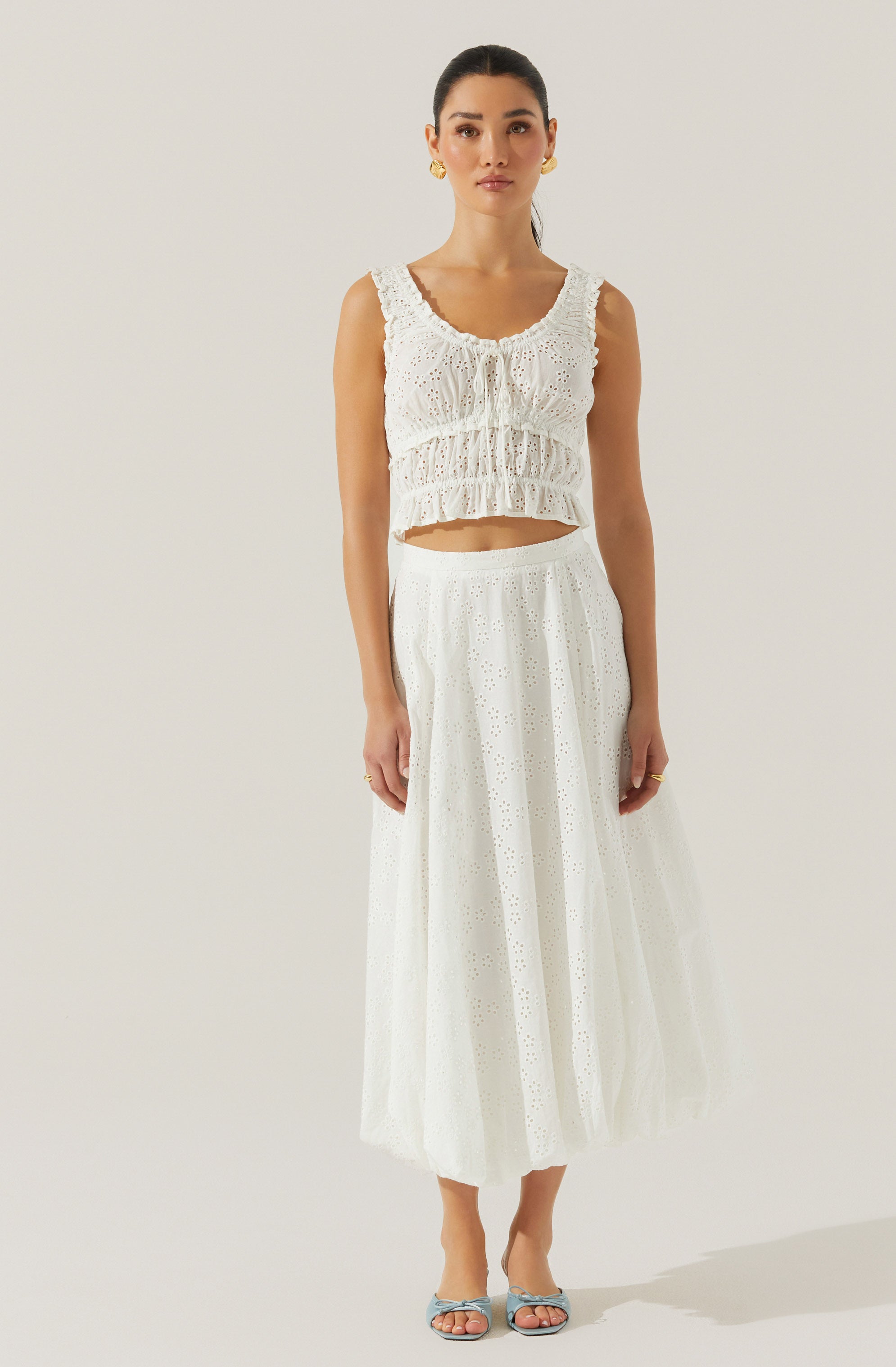 Kissel Eyelet Bubble Maxi Skirt