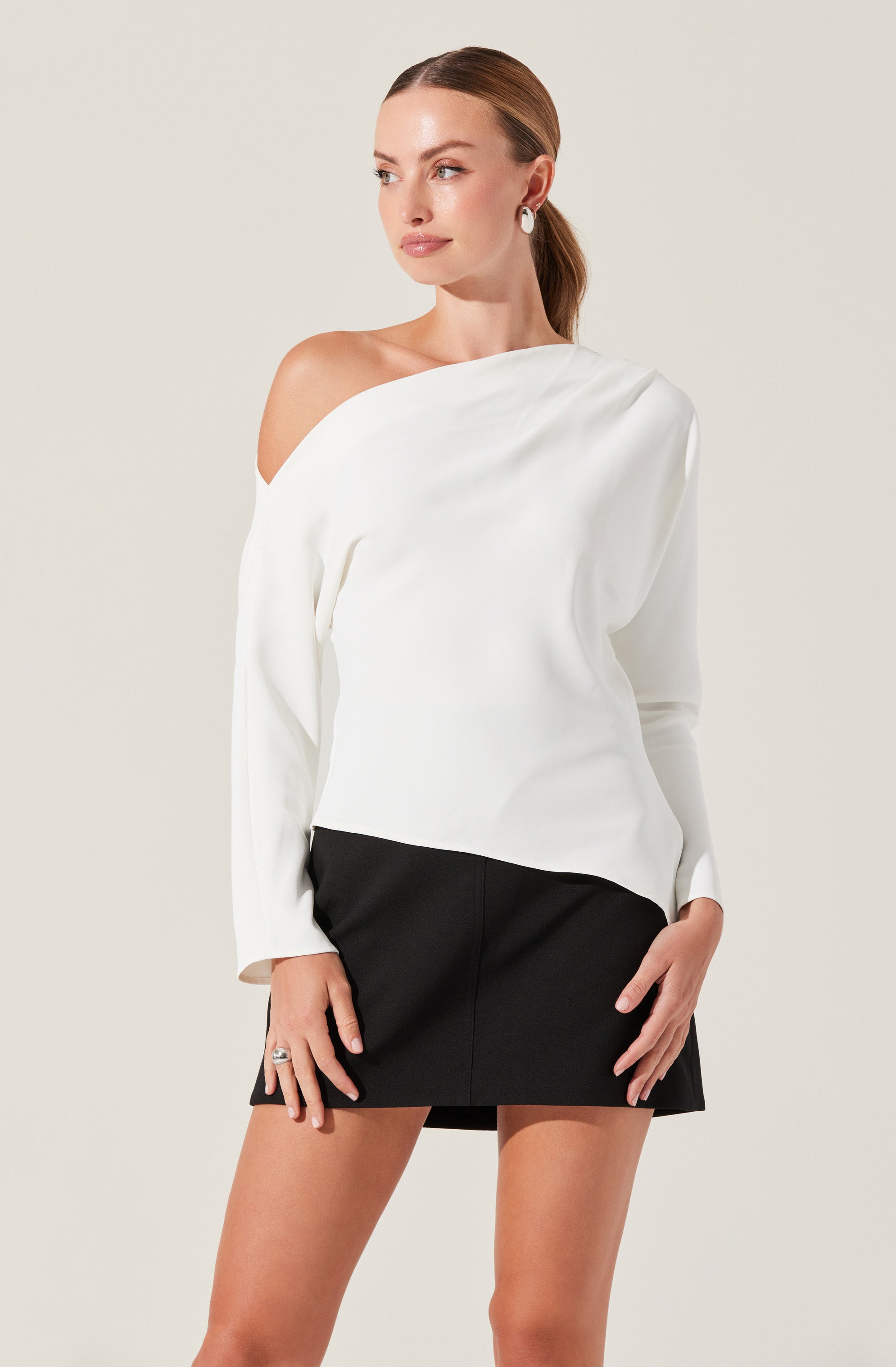 Orlia Off Shoulder Asymmetric Top