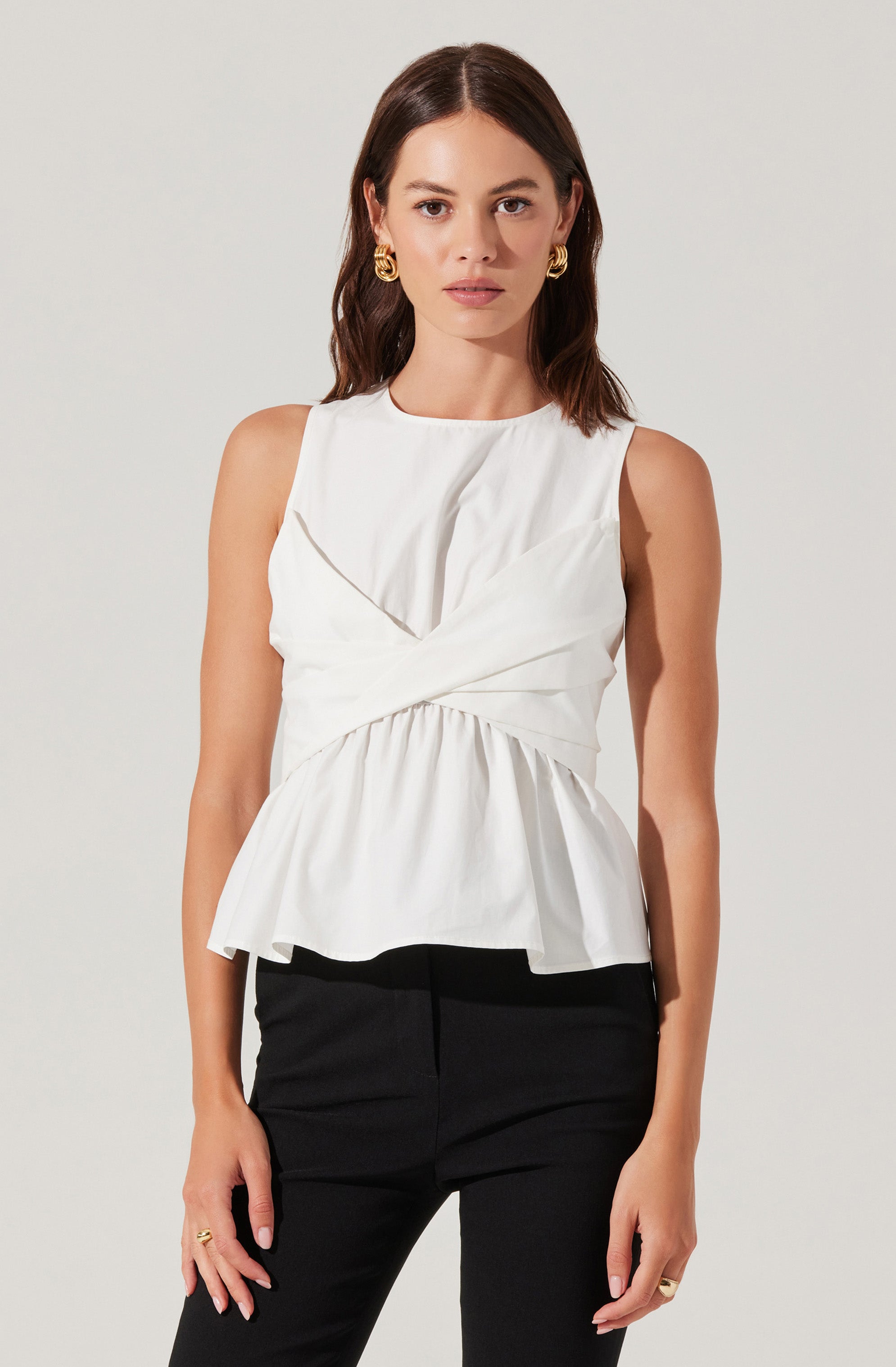 Isela Sleeveless Crossover Top