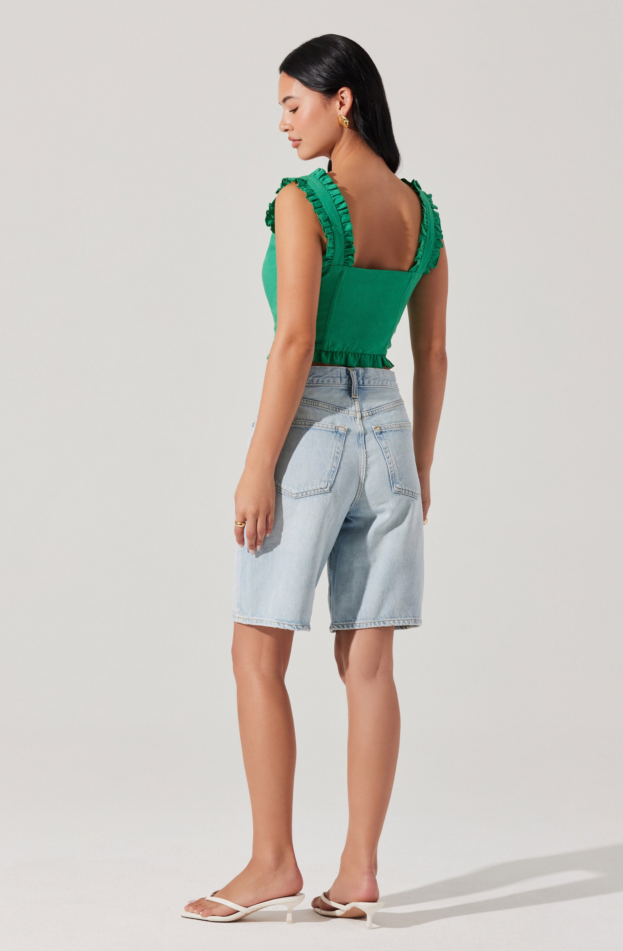 Raelyn Ruffle Trim Corset Top