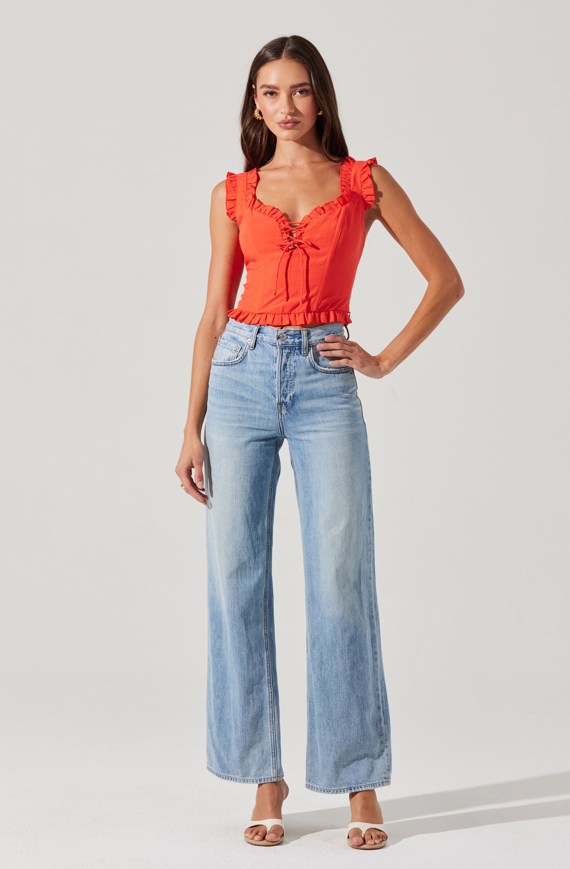 Raelyn Ruffle Trim Corset Top