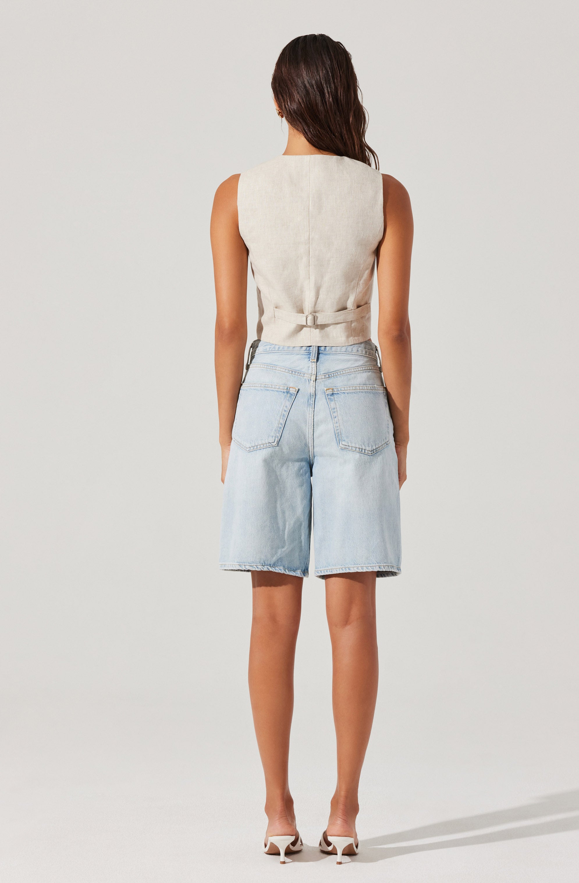 Ossa Linen Cropped Vest