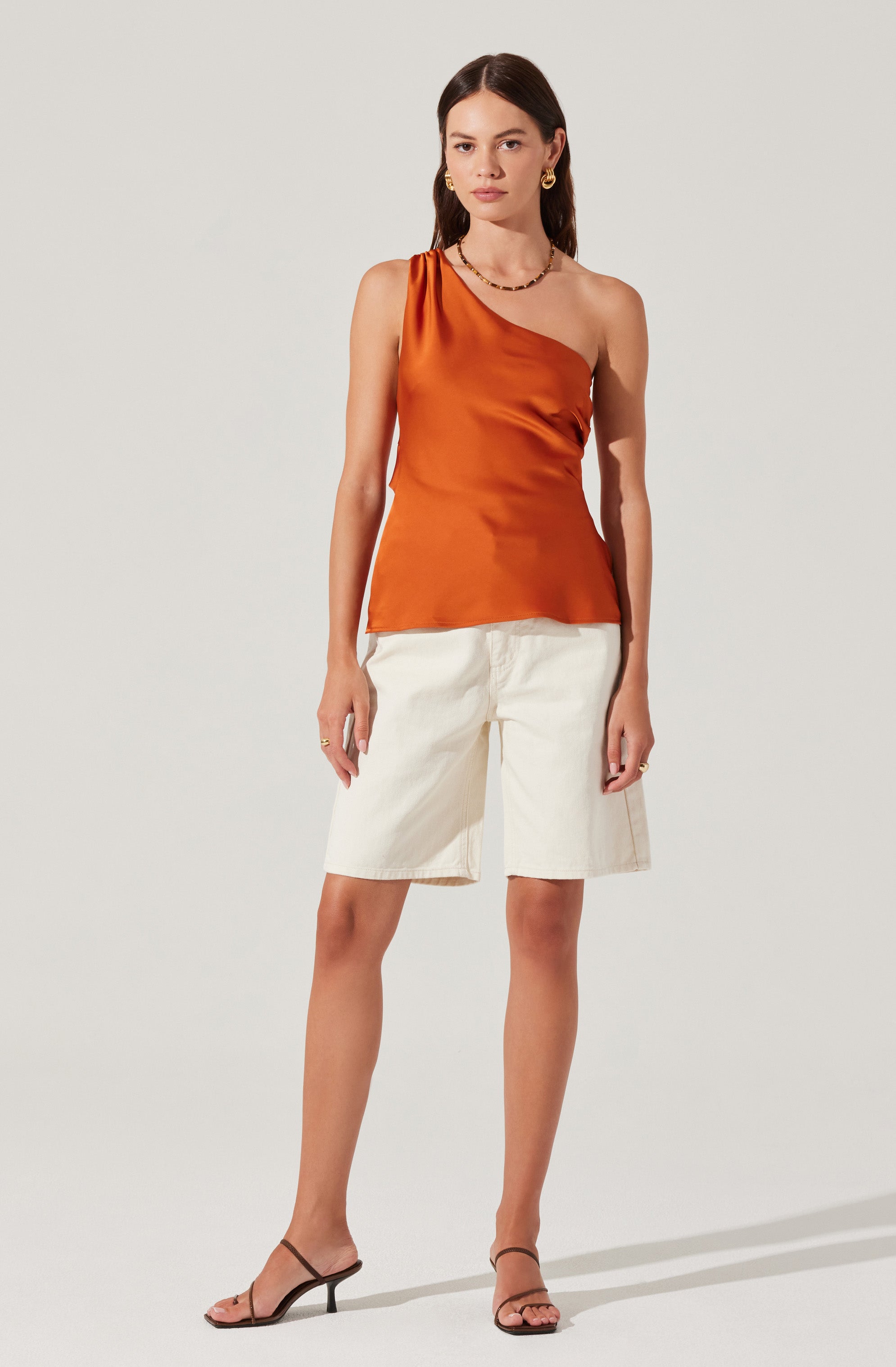 Francis Satin One Shoulder Top