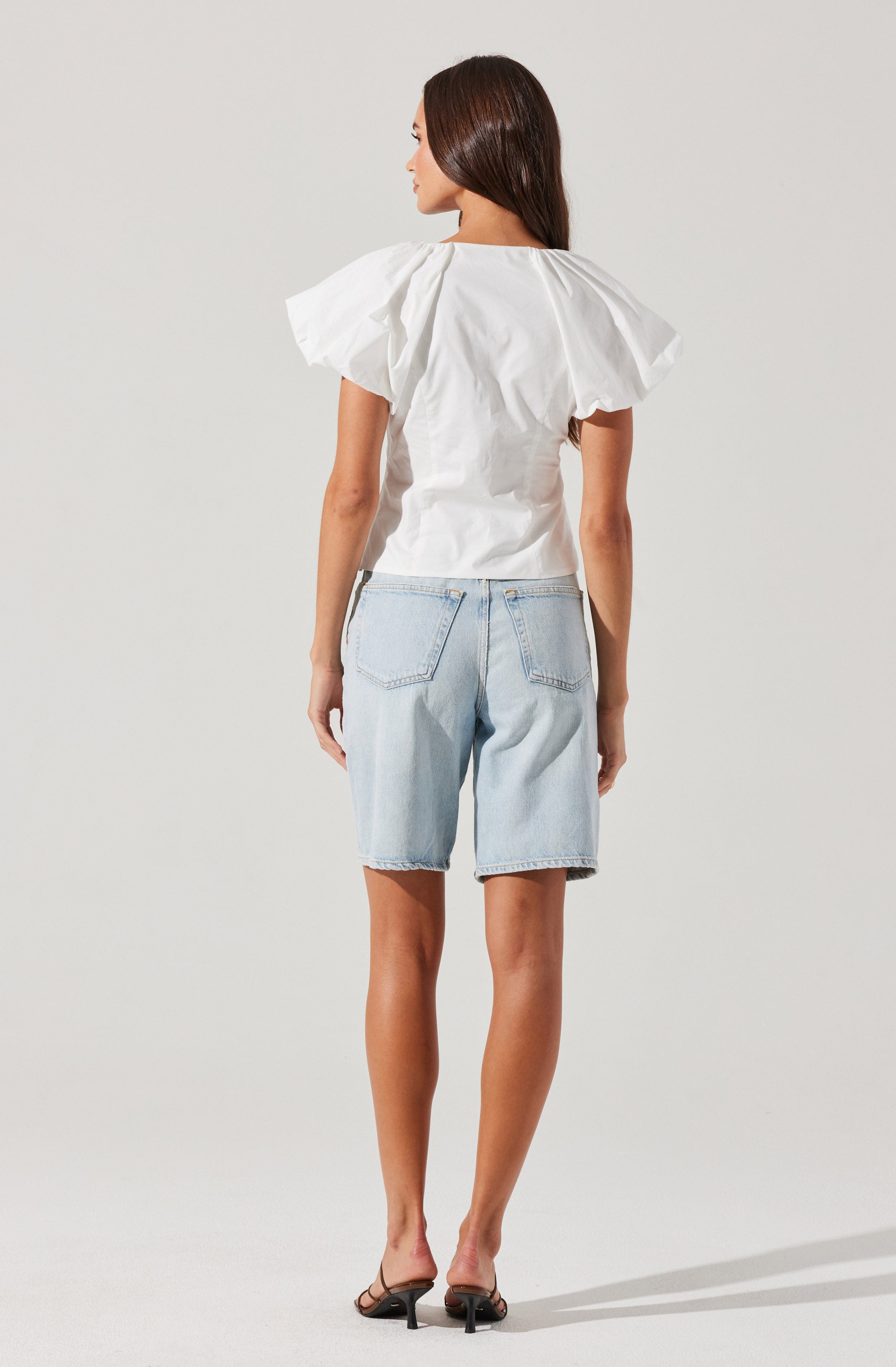 Aine Poplin Puff Sleeve Top