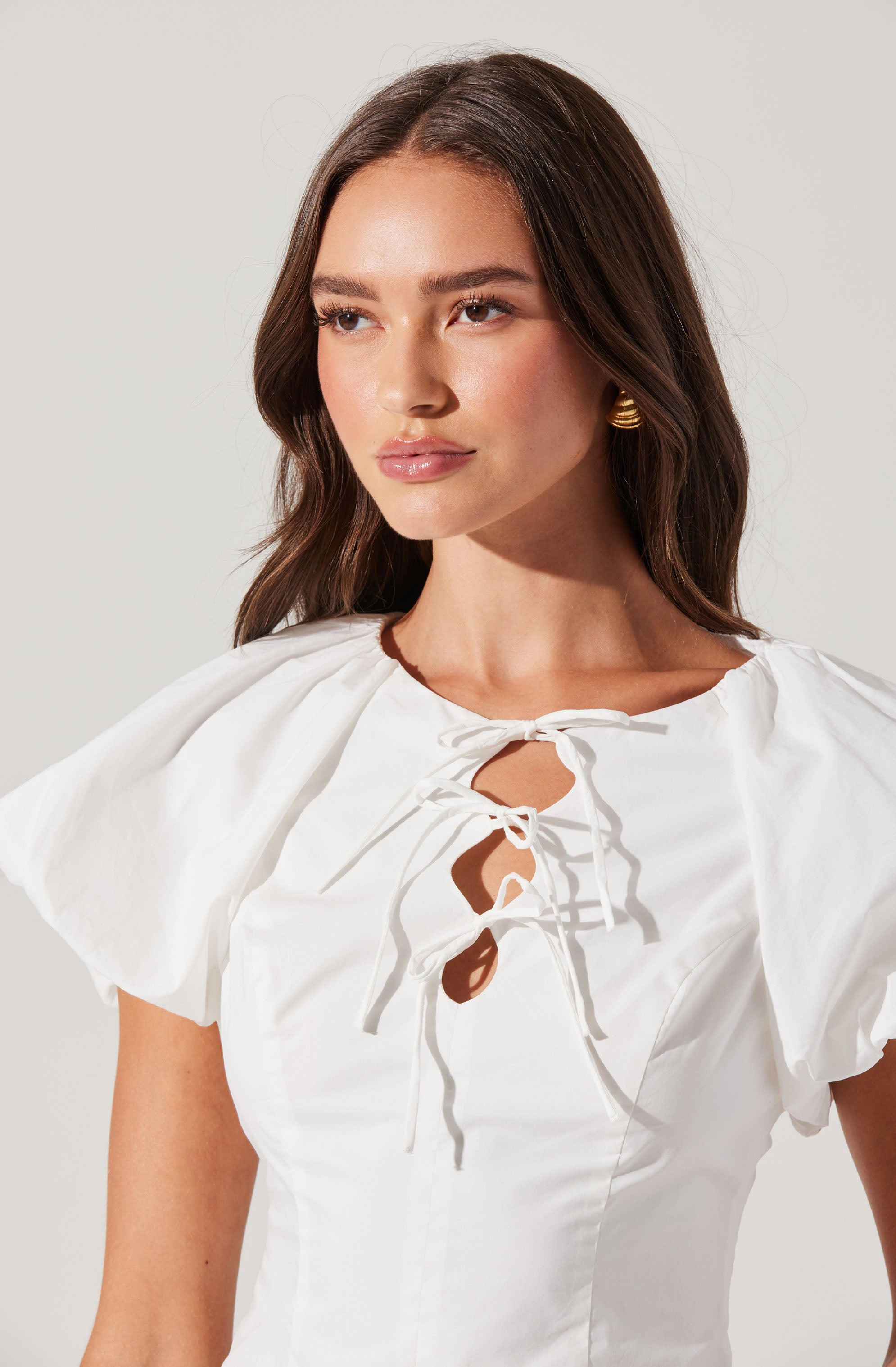 Aine Poplin Puff Sleeve Top