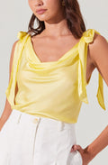 Allexina Satin Cowl Neck Top