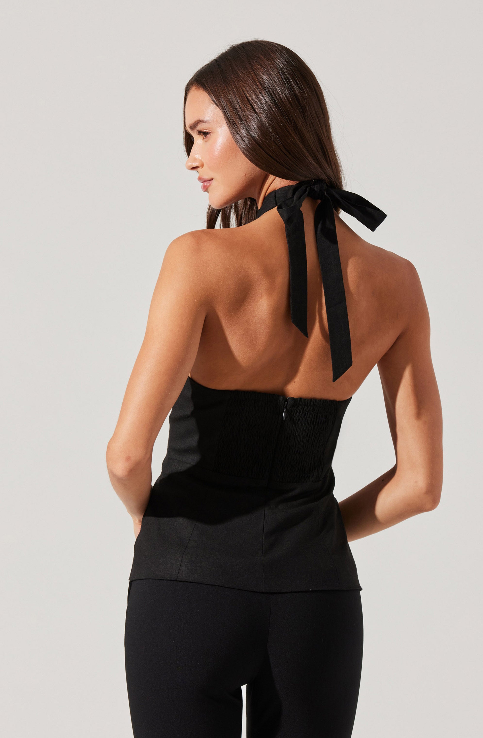 Yaritza Crossover Linen Blend Vest