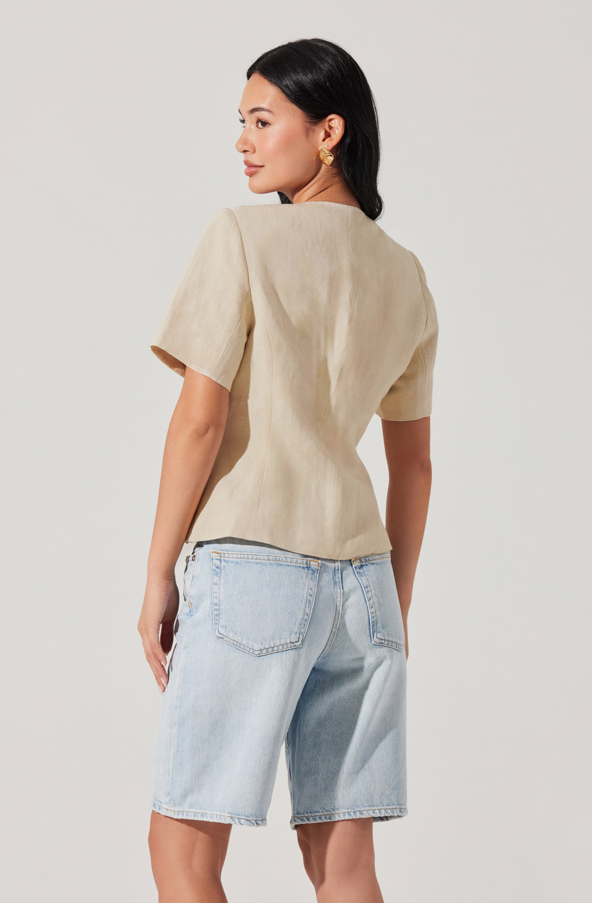 Saige Cutaway Linen Blend Jacket