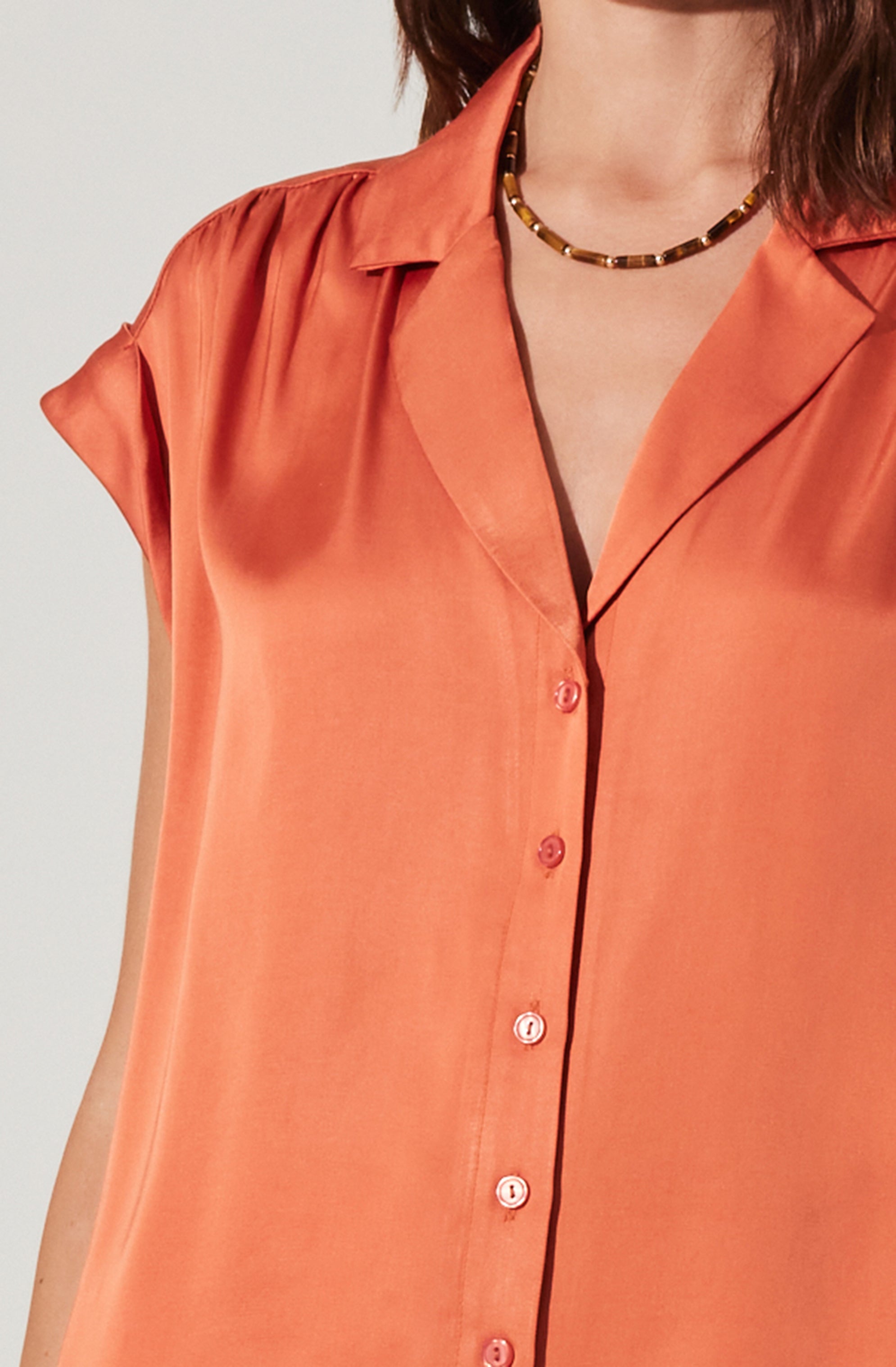 Callen Satin Button Up Top