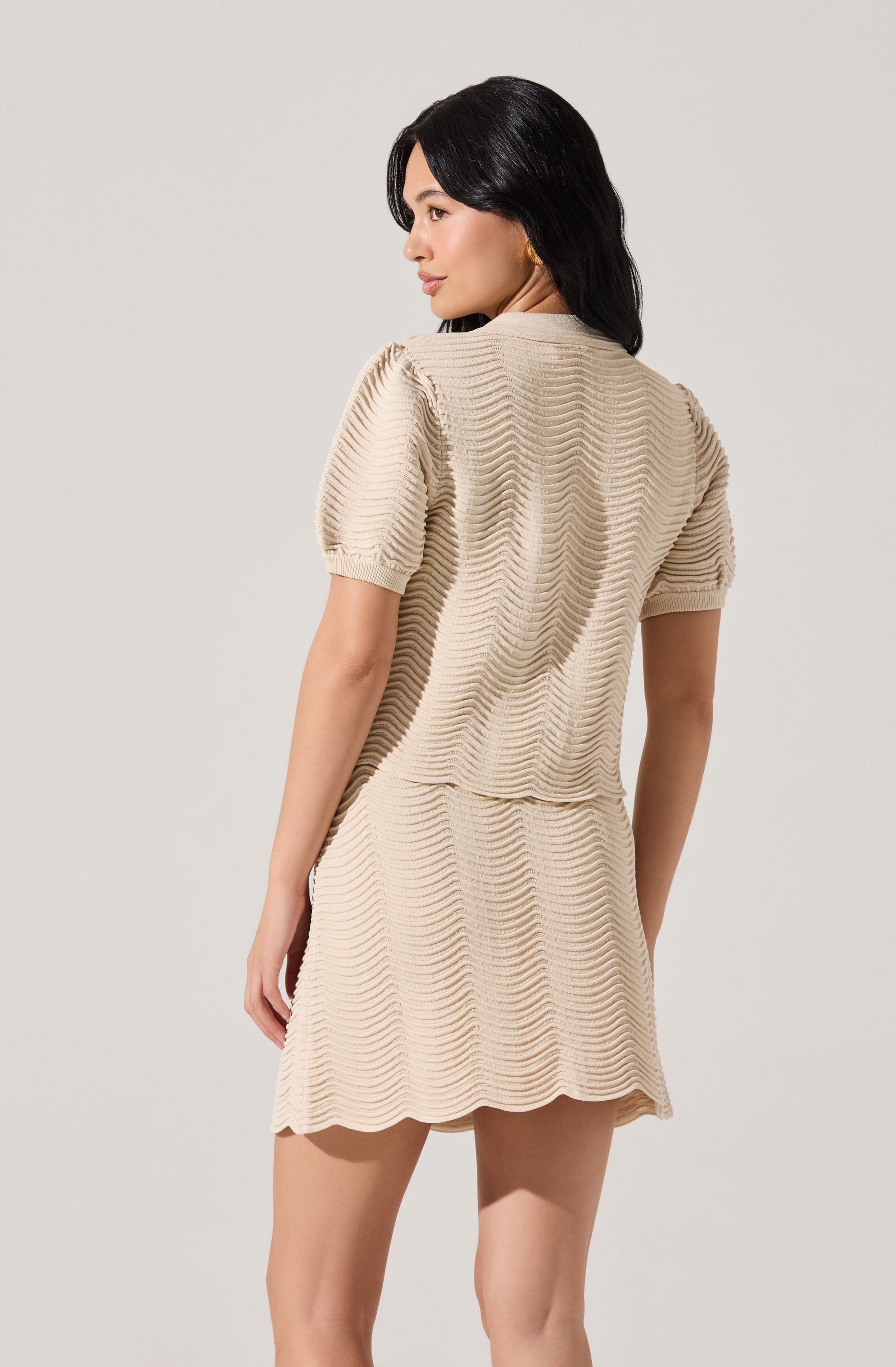 Perrine Scalloped Short Sleeve Cardigan