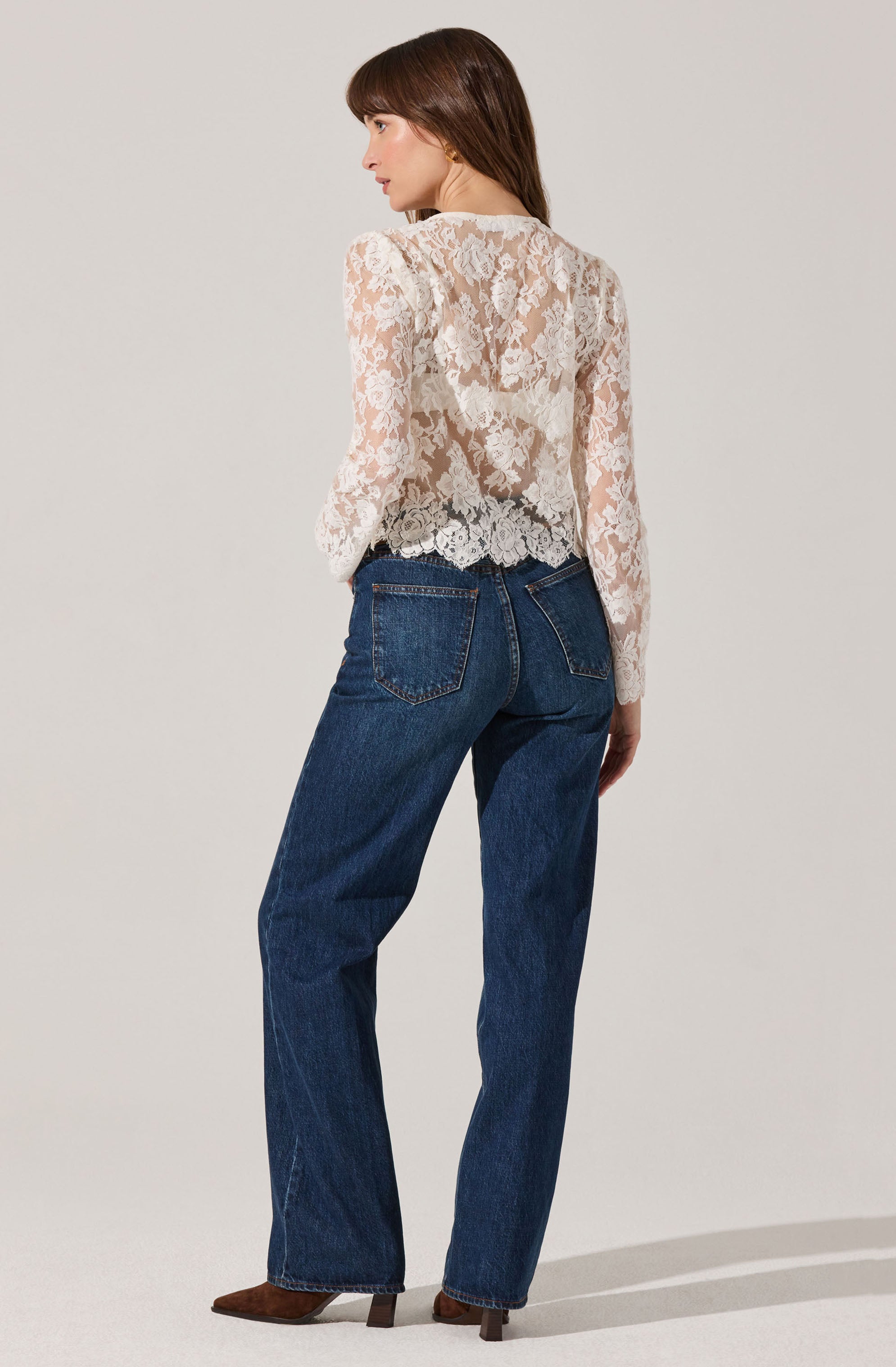Antoinette Embellished Floral Lace Top