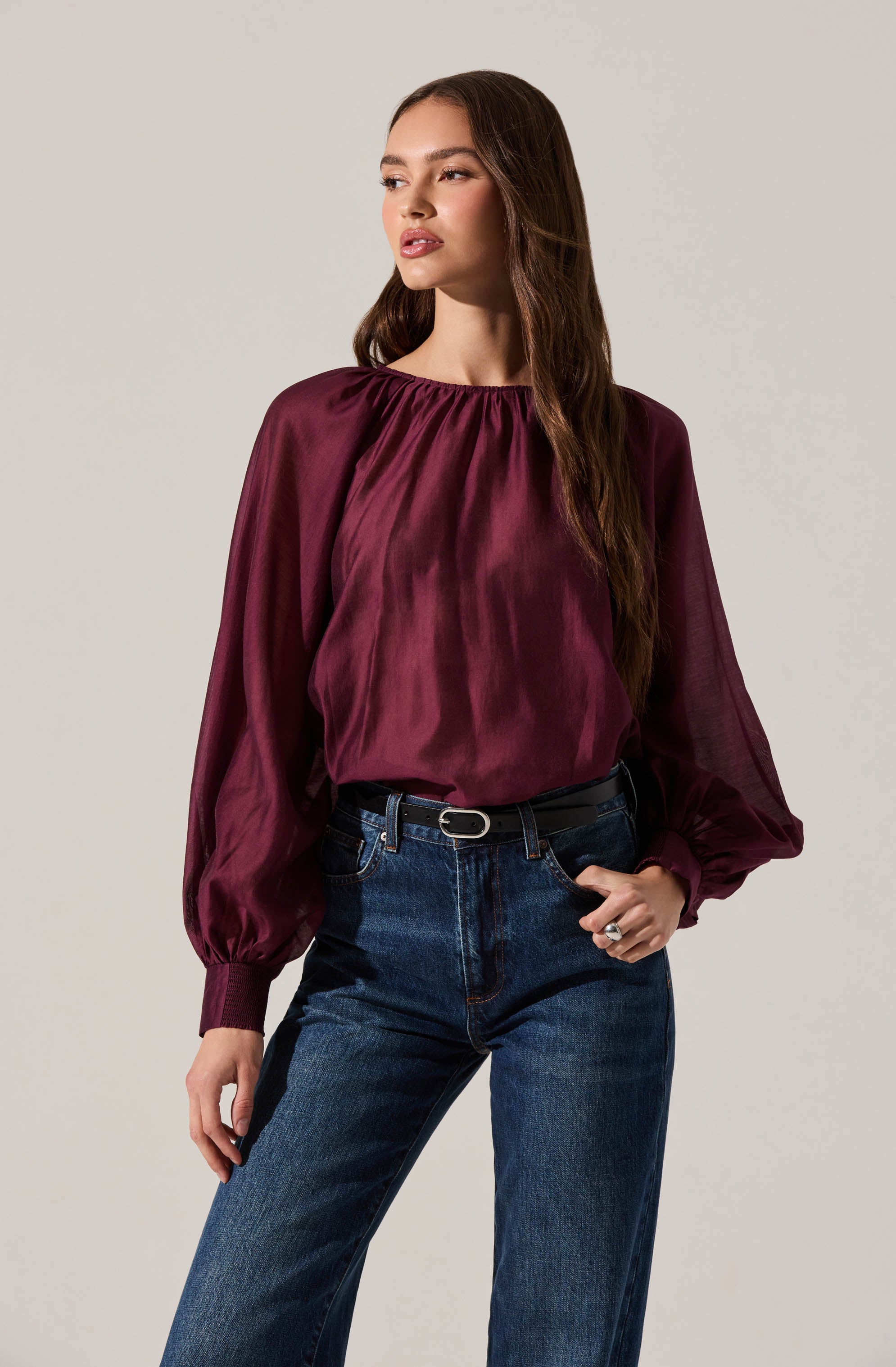 Reyen Balloon Sleeve Top