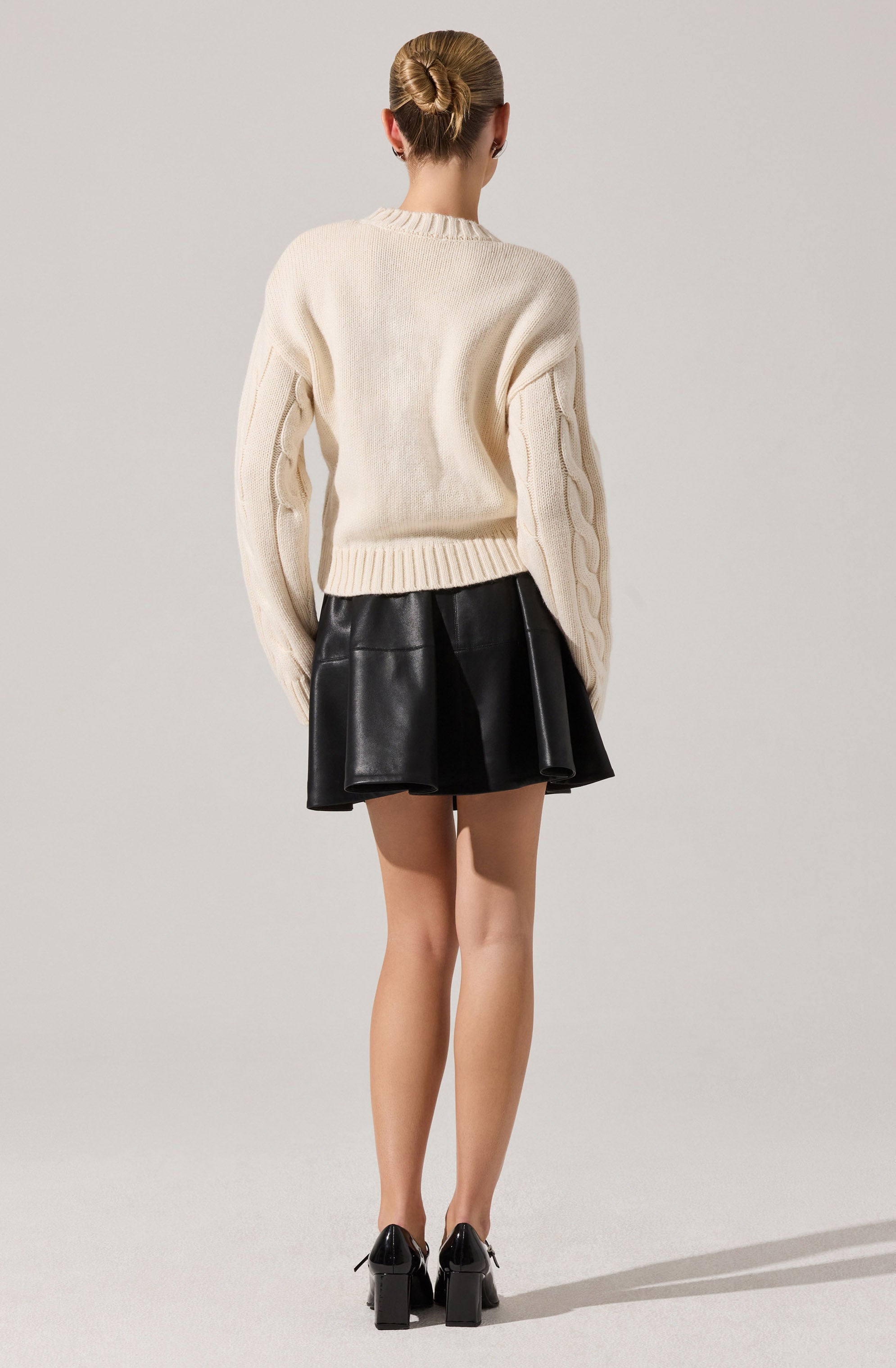 Pennina Pearl Embellished Cable Sweater