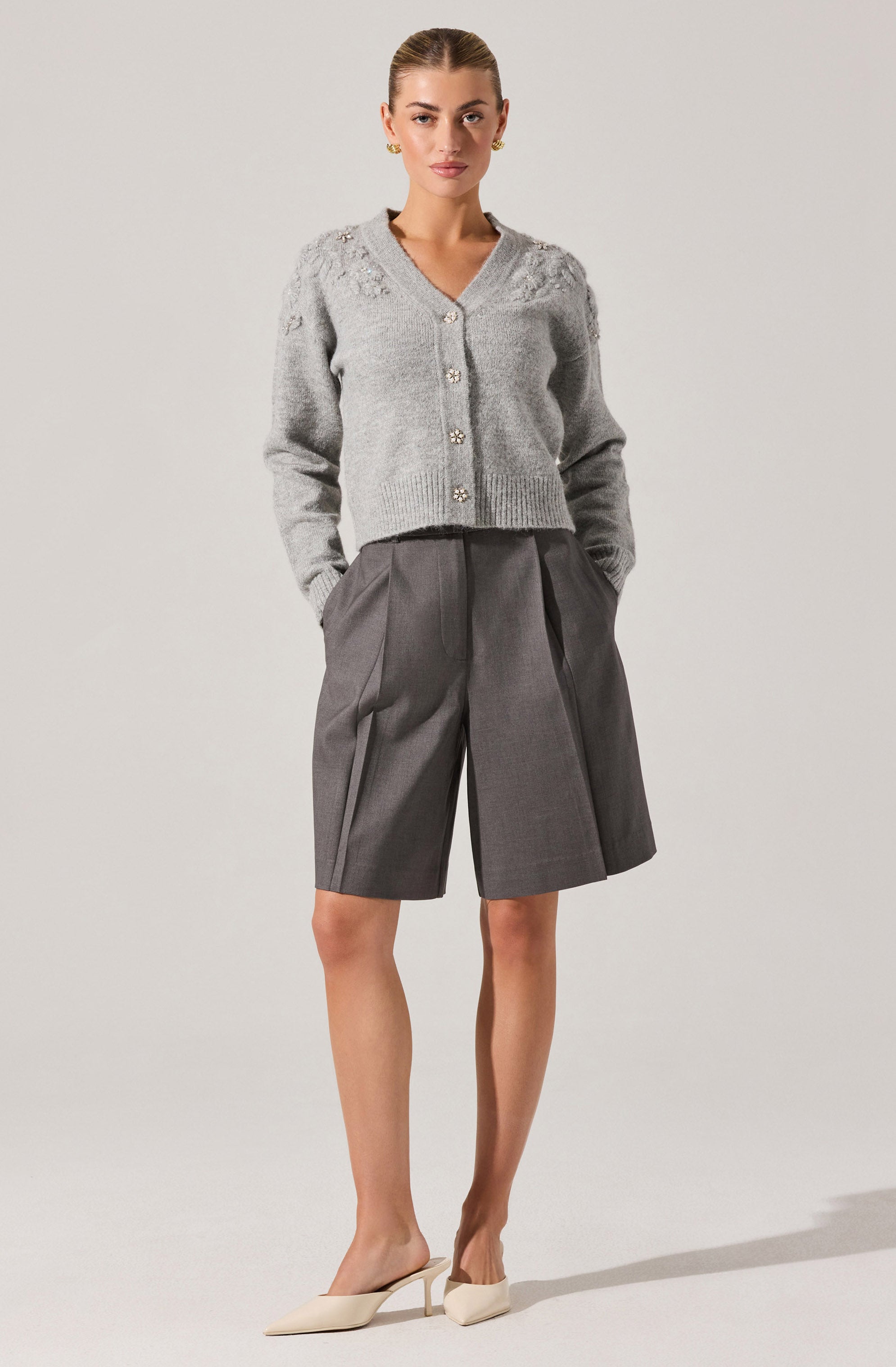 Susannah Embellished Wool-Blend Cardigan