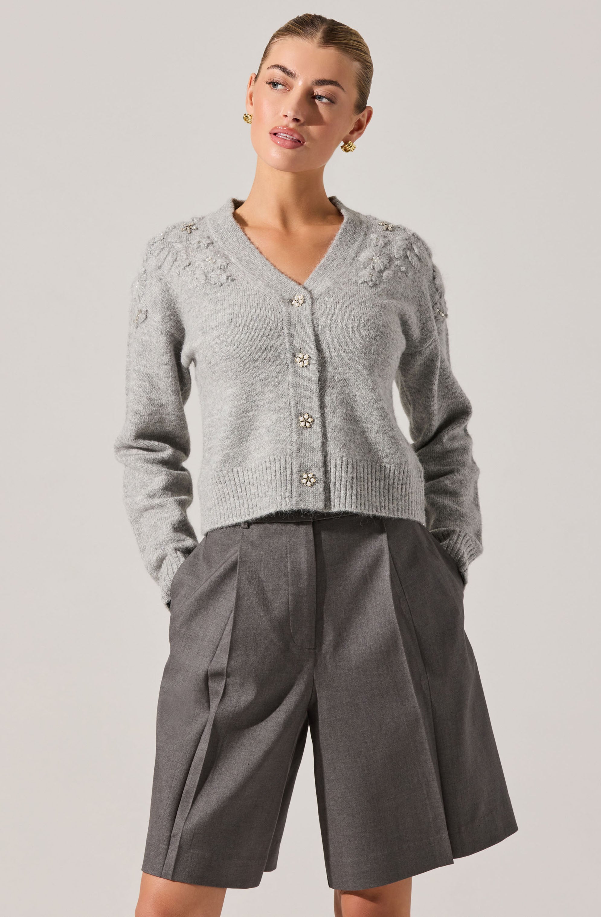 Susannah Embellished Wool-Blend Cardigan