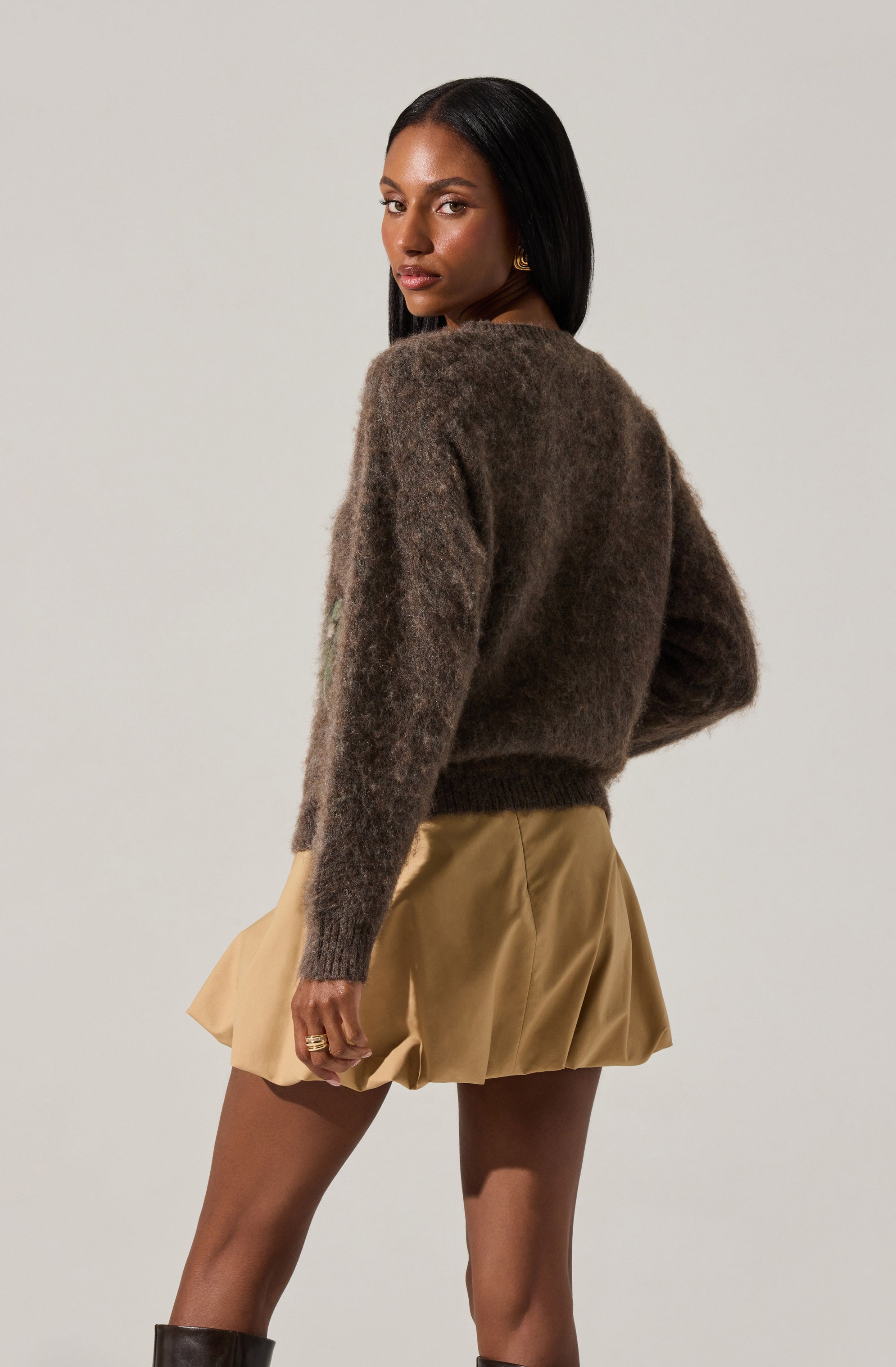 Conetta Brushed Knit Floral Sweater