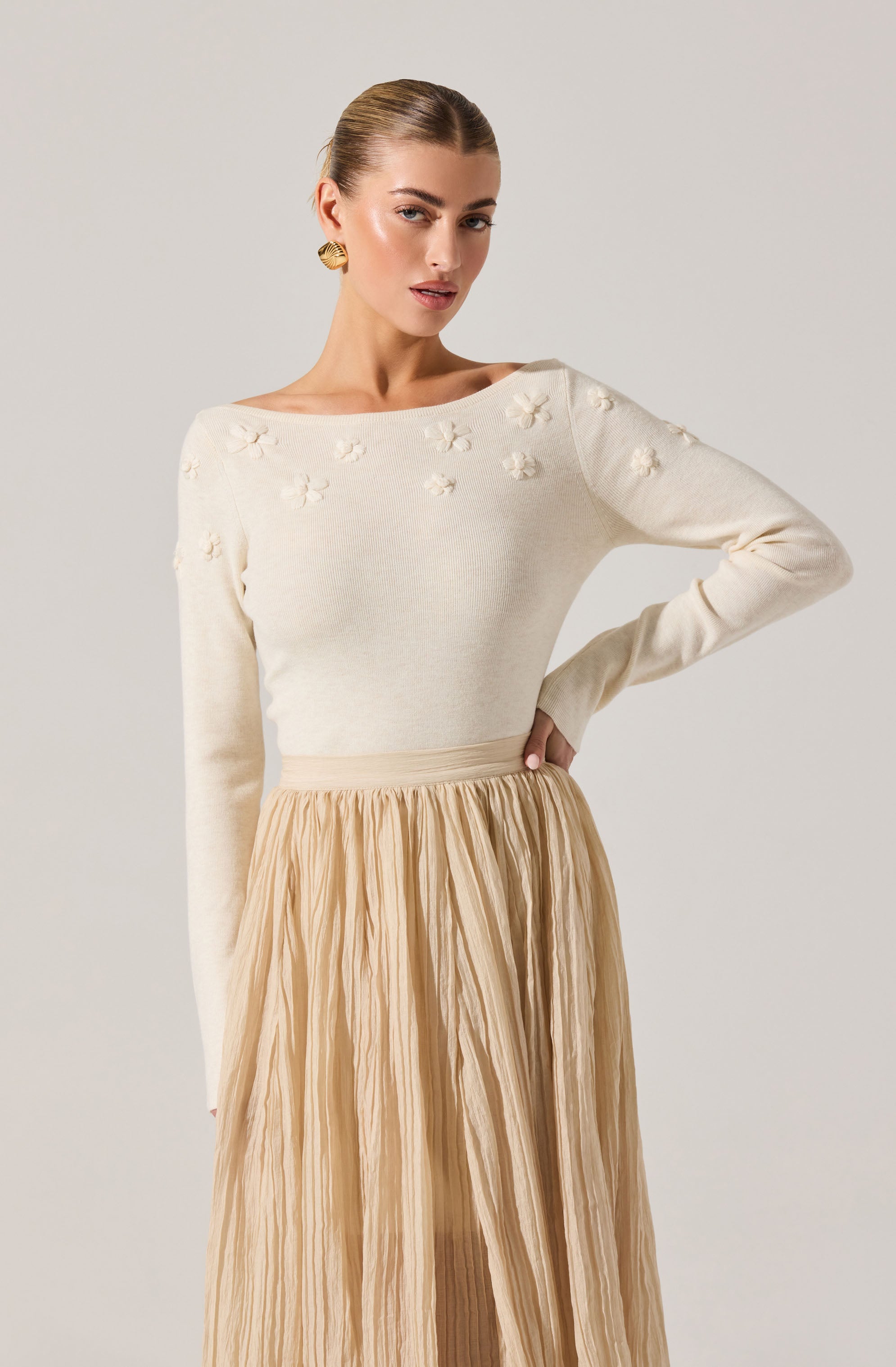 Bluma Embroidered Boatneck Sweater