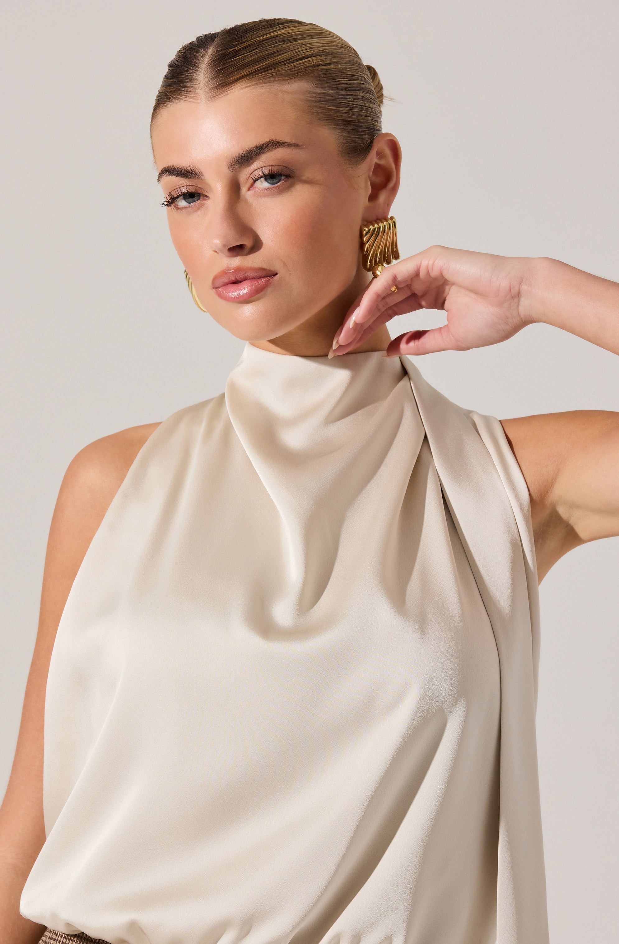 Joleisa Satin High Neck Top