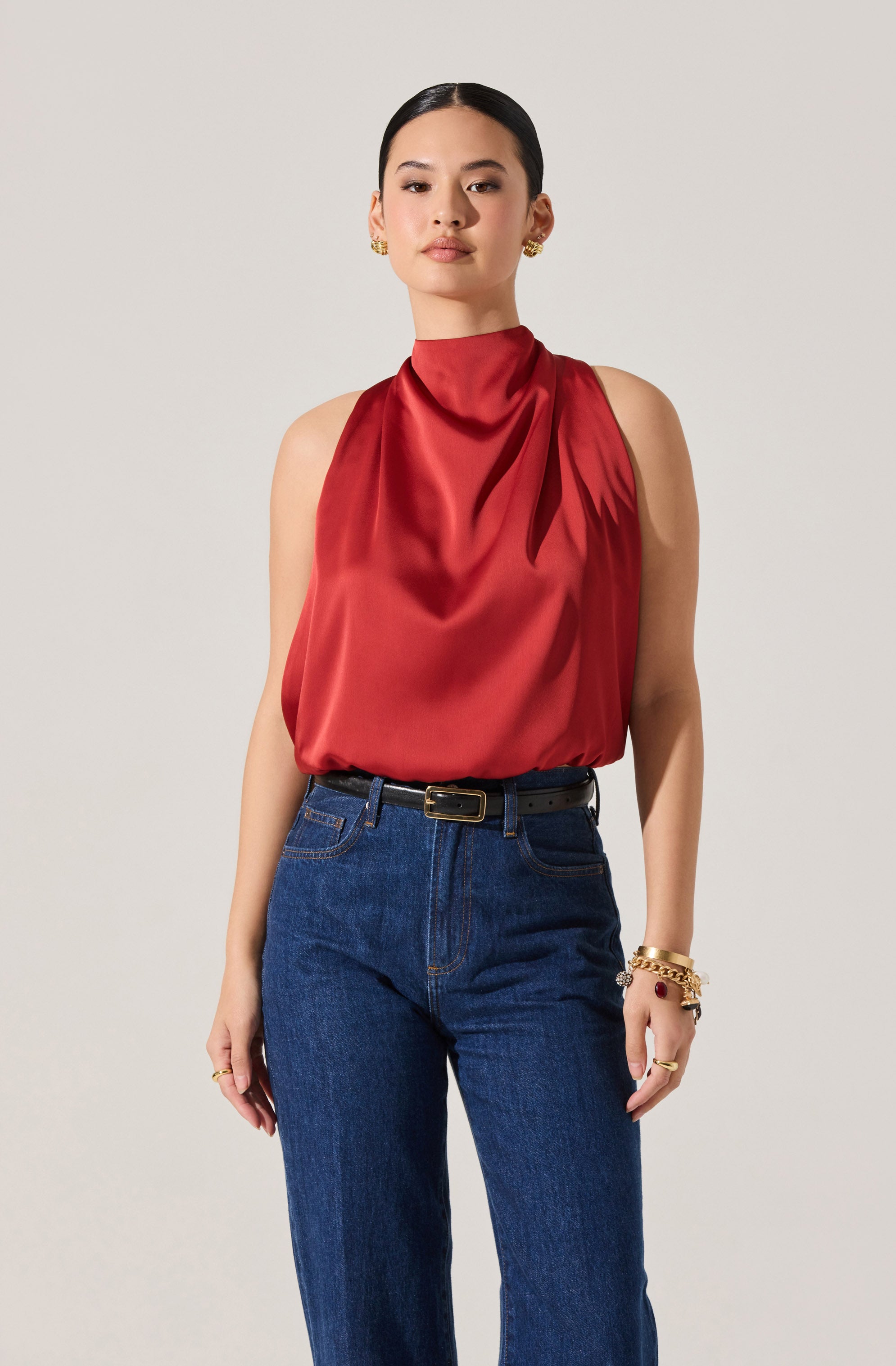 Joleisa Satin High Neck Top