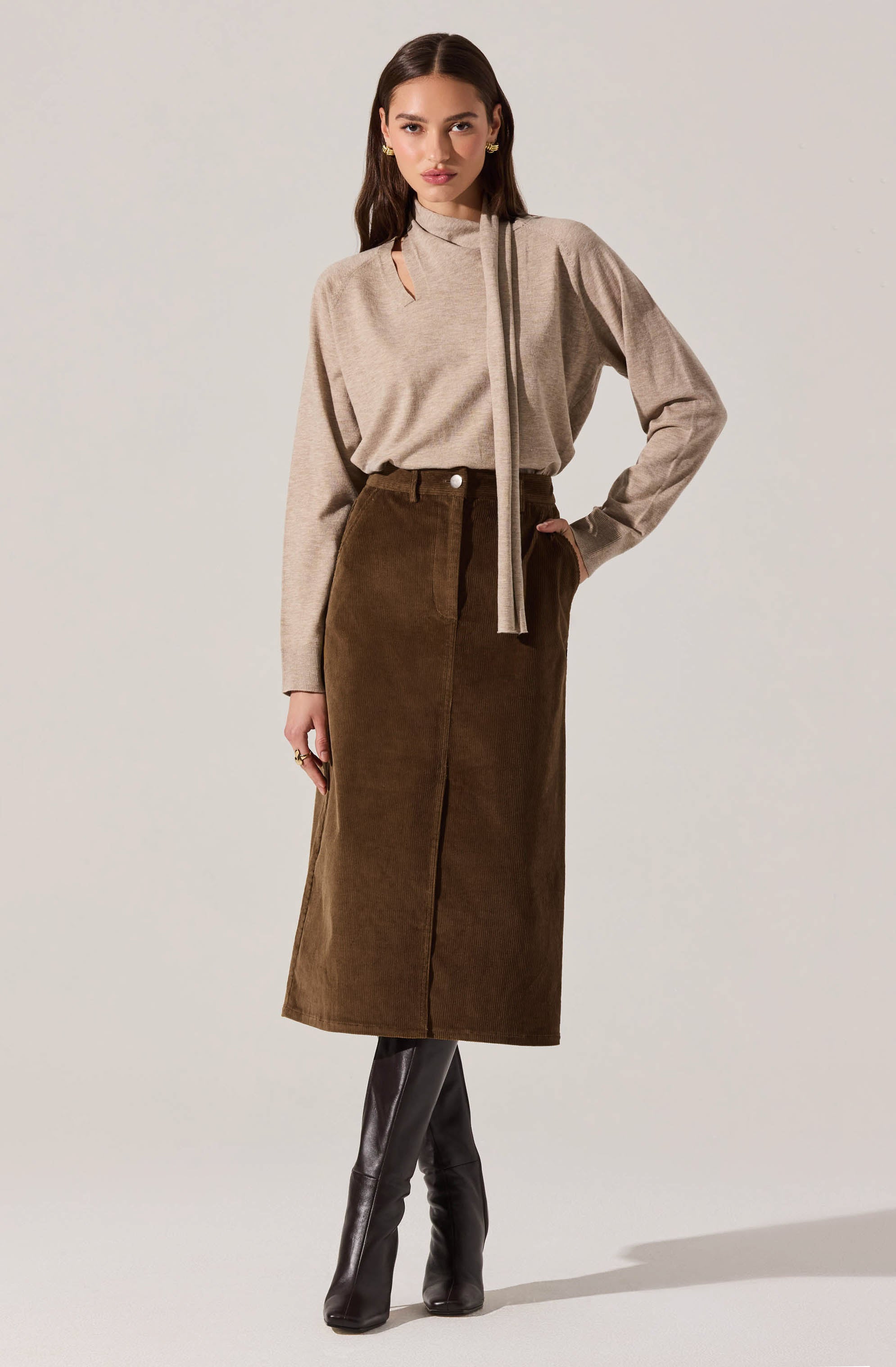 Silvana Cutout Scarf Sweater