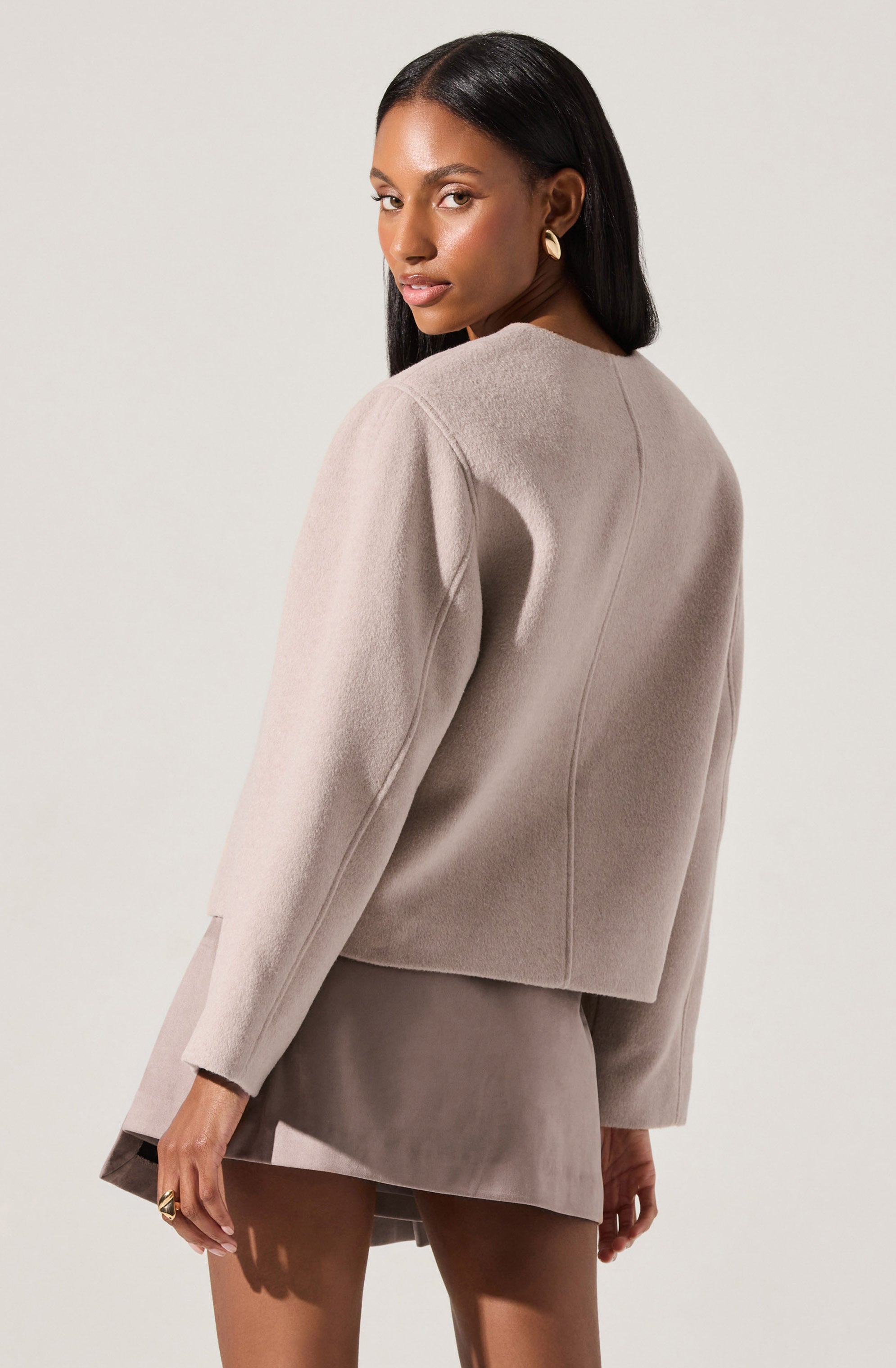 Jennah Wool-Blend Wrap Jacket