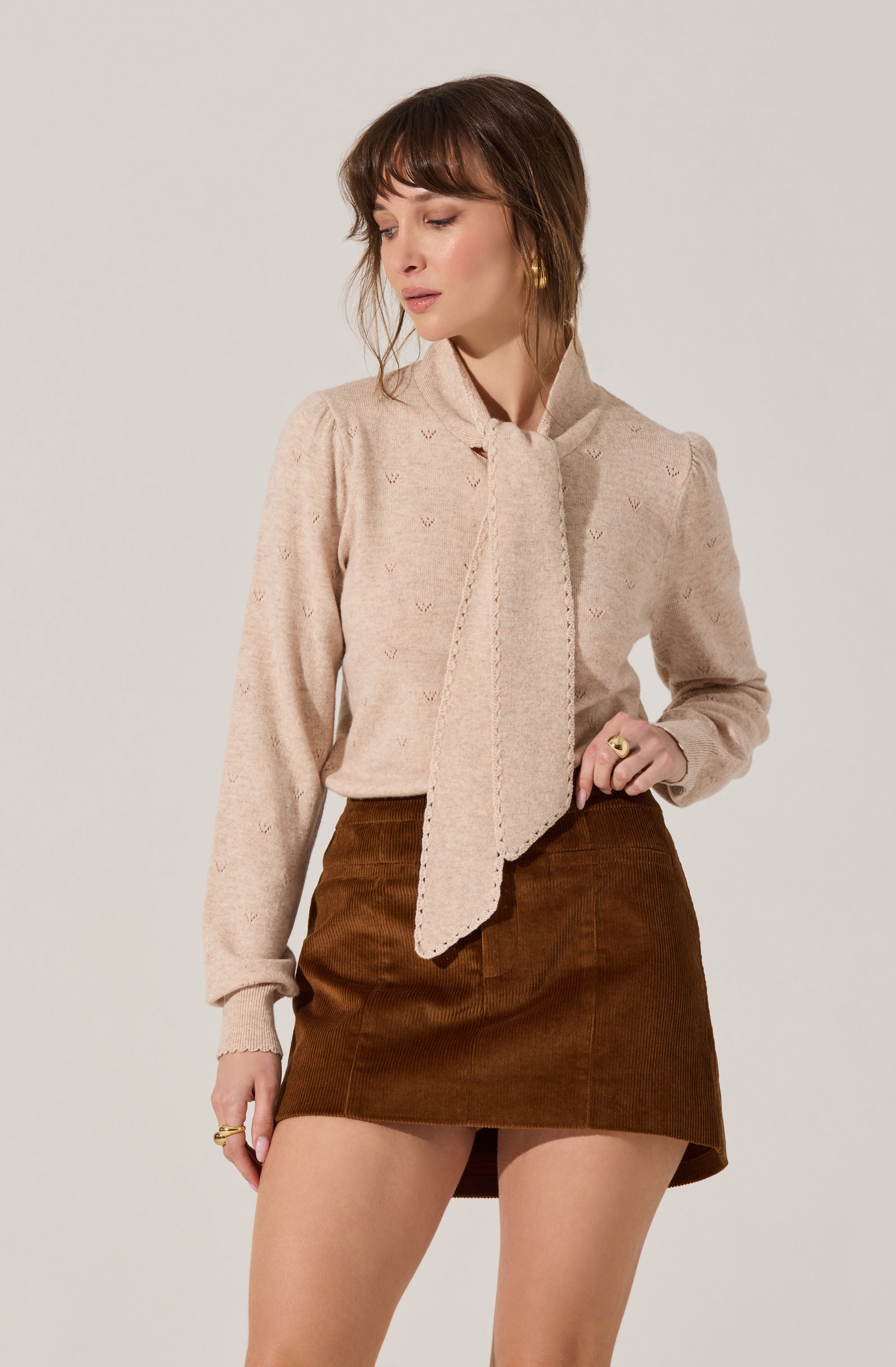 Ovalia Scarf Neck Sweater