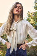 Mabry Satin Bow Tie Top