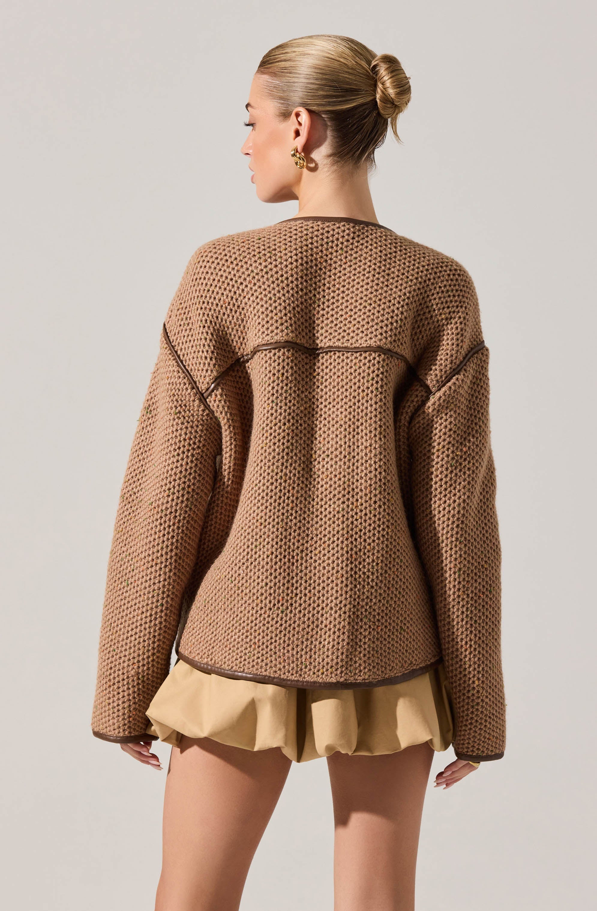 Kembrie Contrast Knit Sweater Jacket