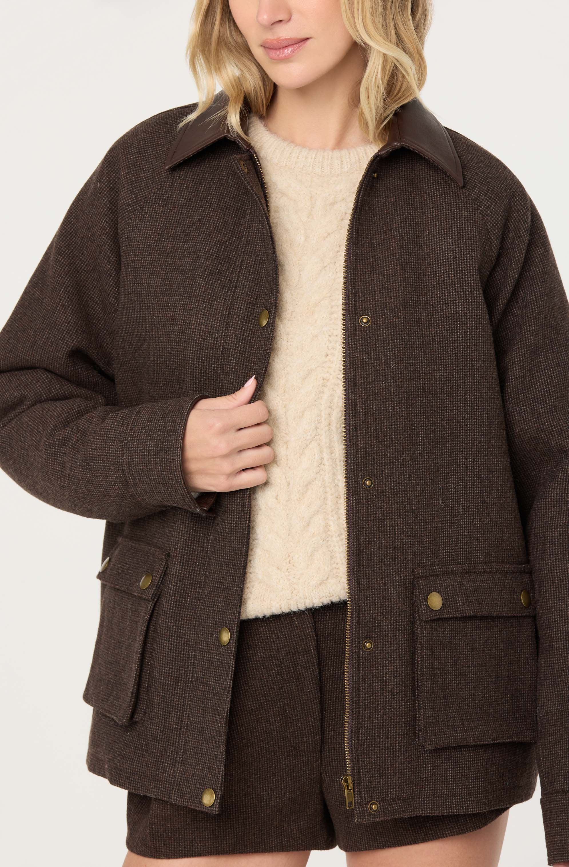 Rylan Contrast Wool Blend Jacket