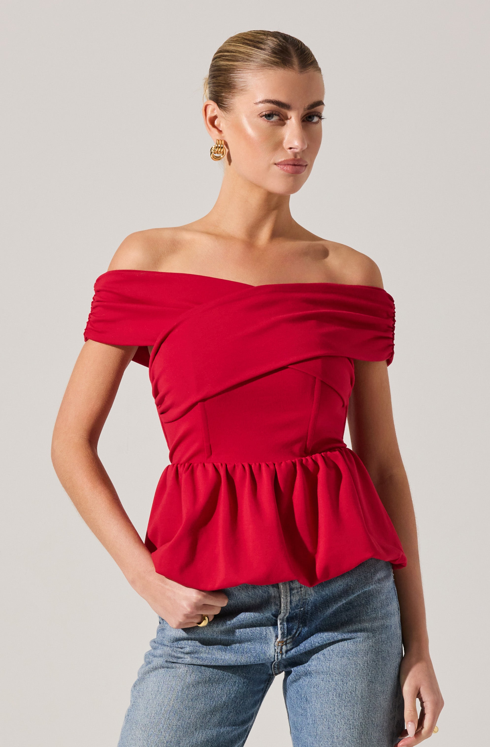 Tennille Off Shoulder Peplum Top