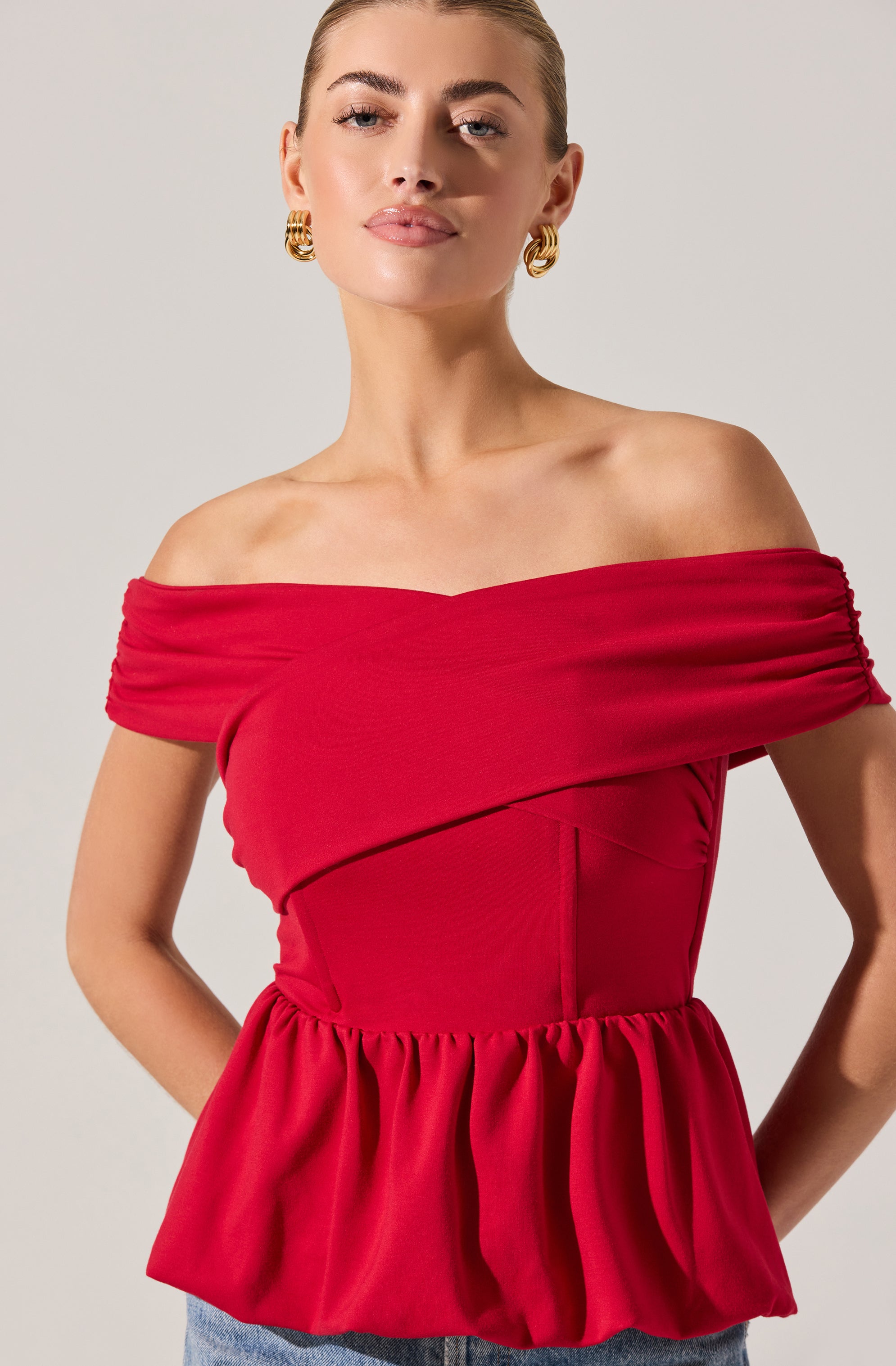 Tennille Off Shoulder Peplum Top