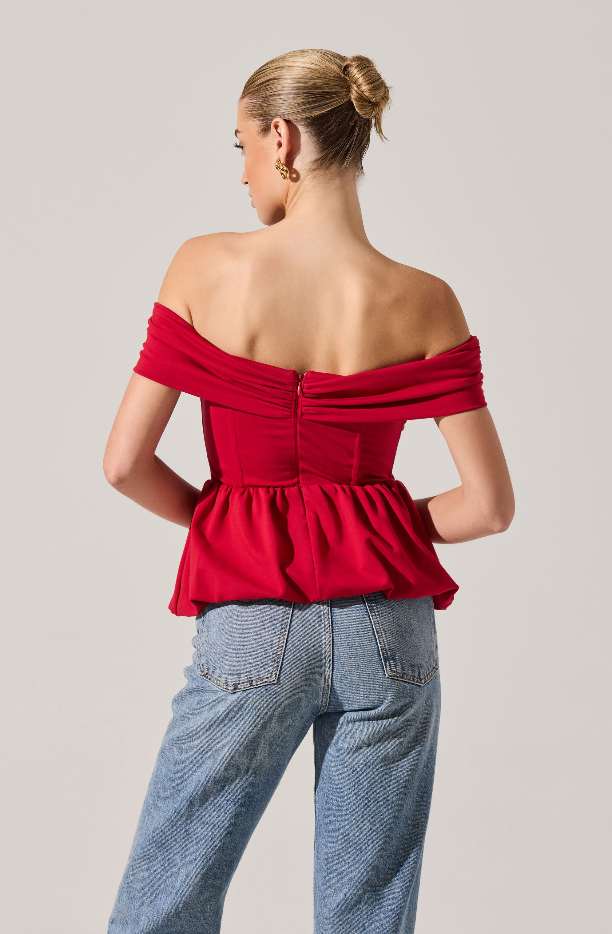 Tennille Off Shoulder Peplum Top