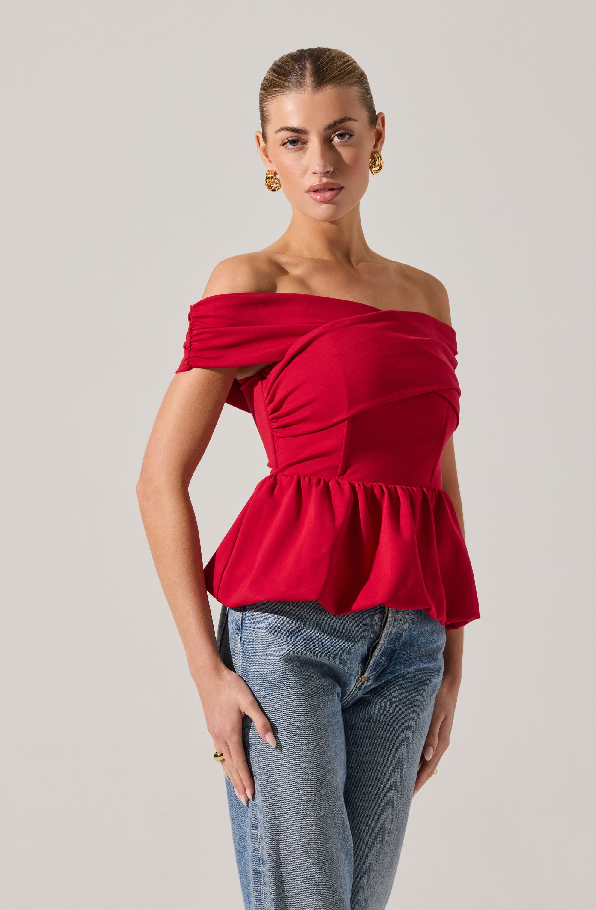 Tennille Off Shoulder Peplum Top