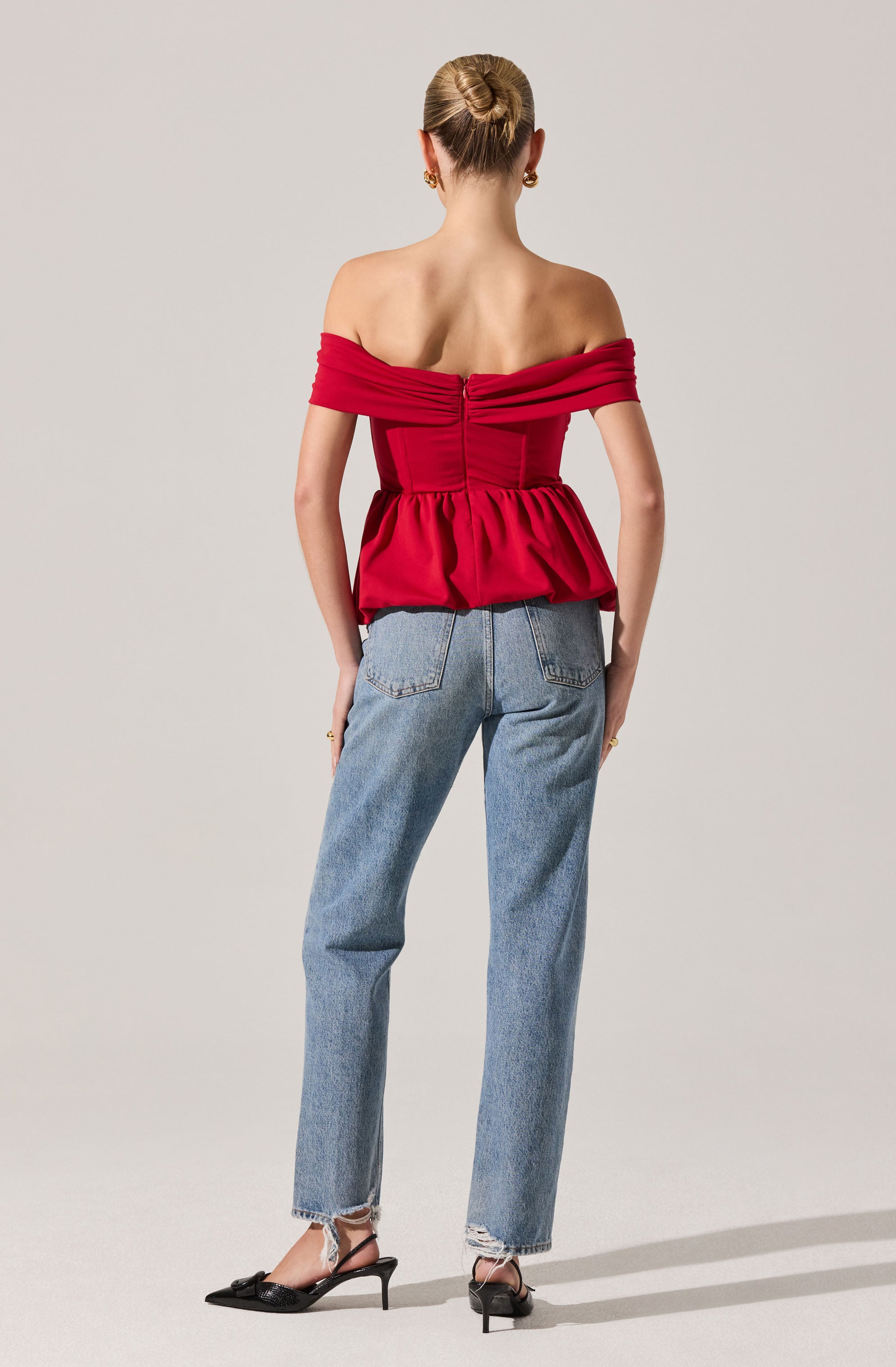 Tennille Off Shoulder Peplum Top