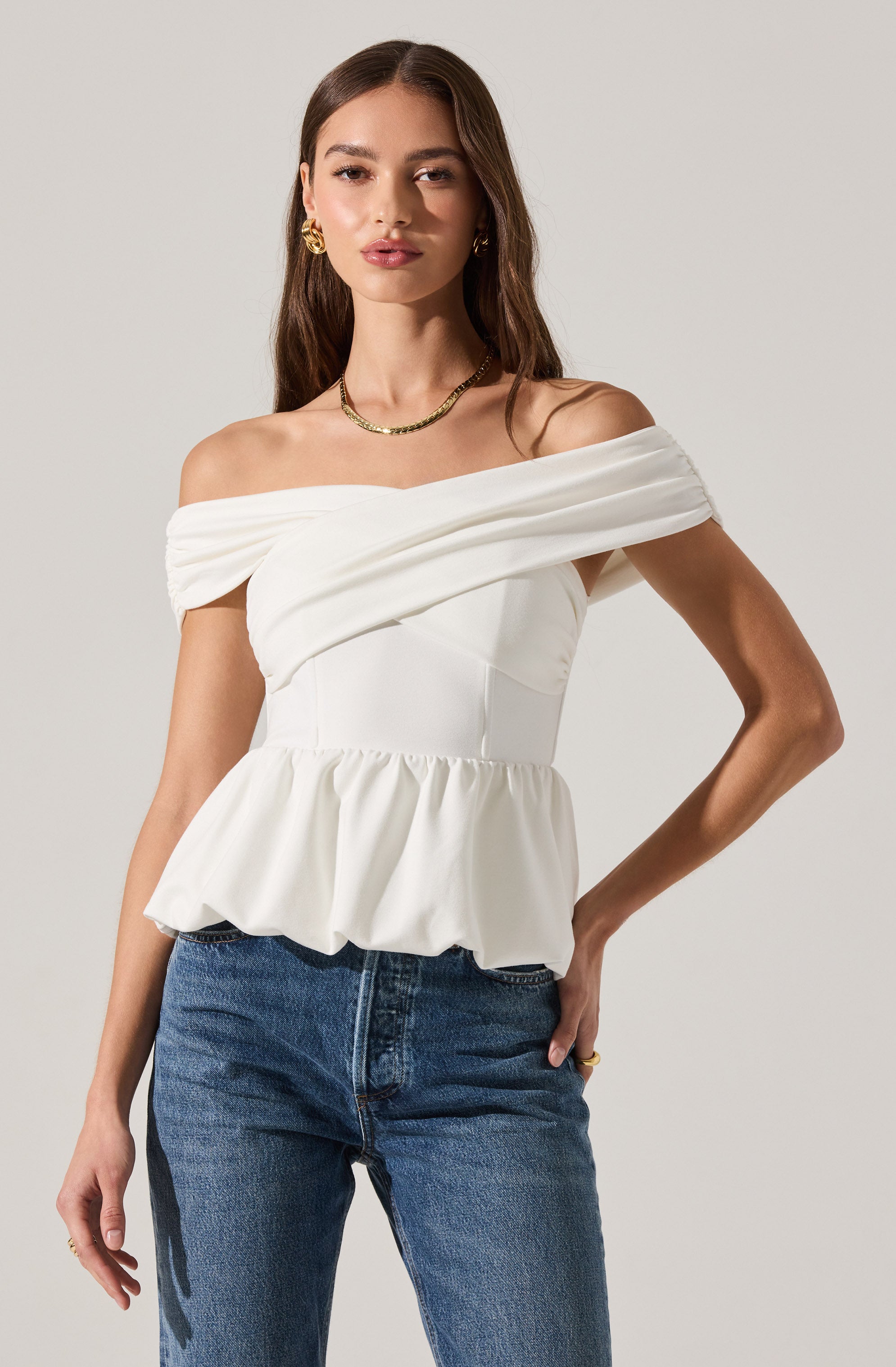 Tennille Off Shoulder Peplum Top