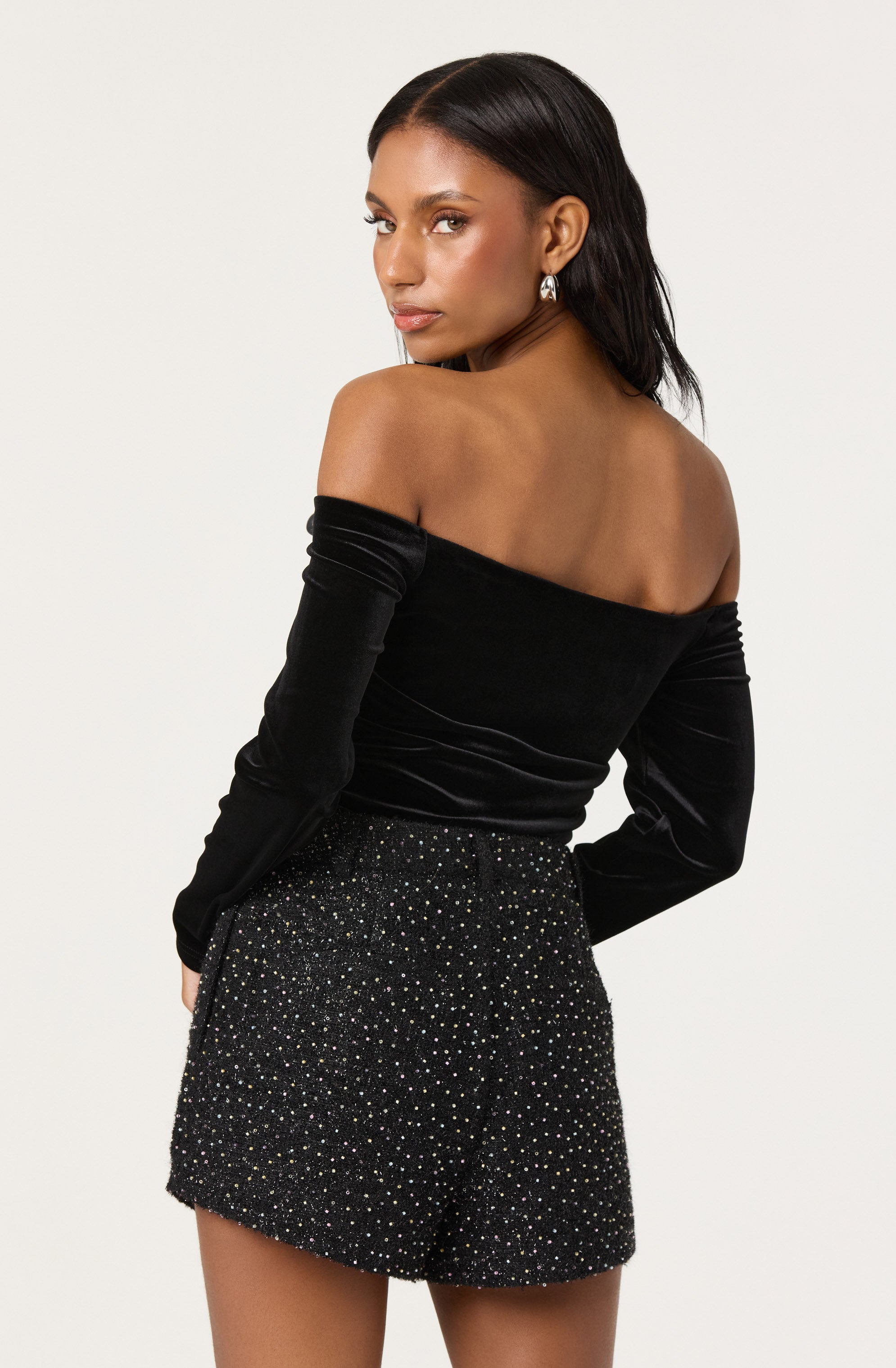Salem Velvet Off Shoulder Top