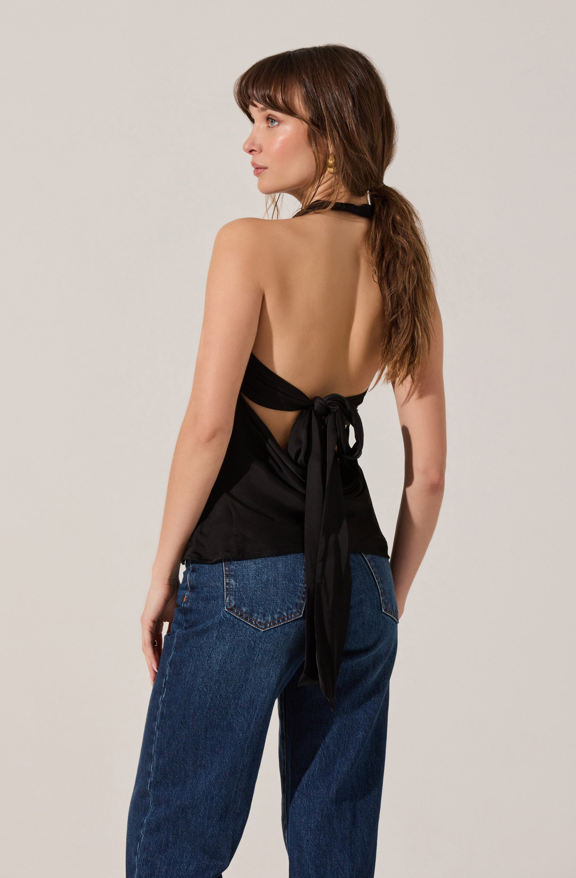 Zelenka Cowl Neck Halter Top