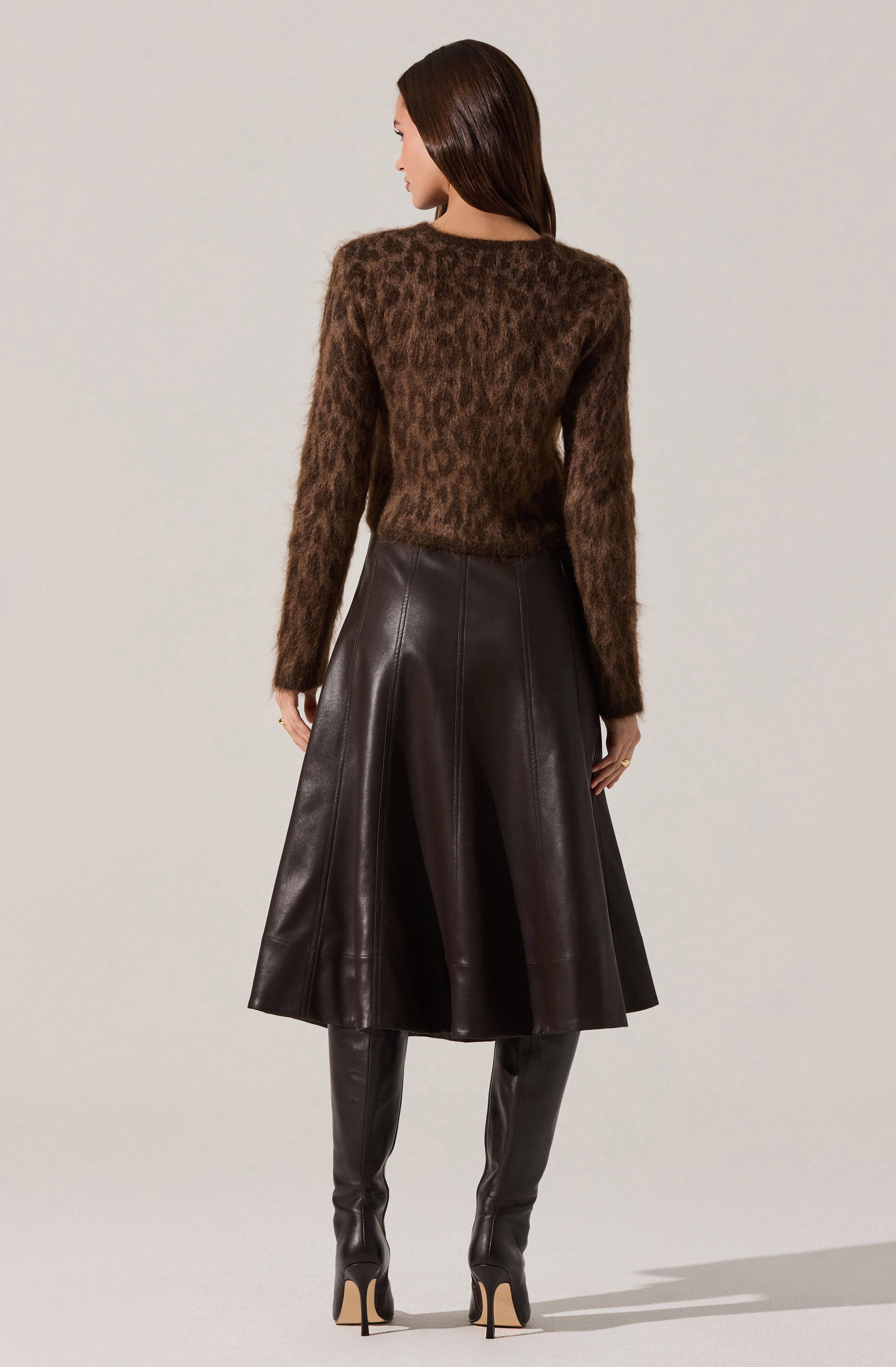 Katria Fuzzy Crewneck Cardigan