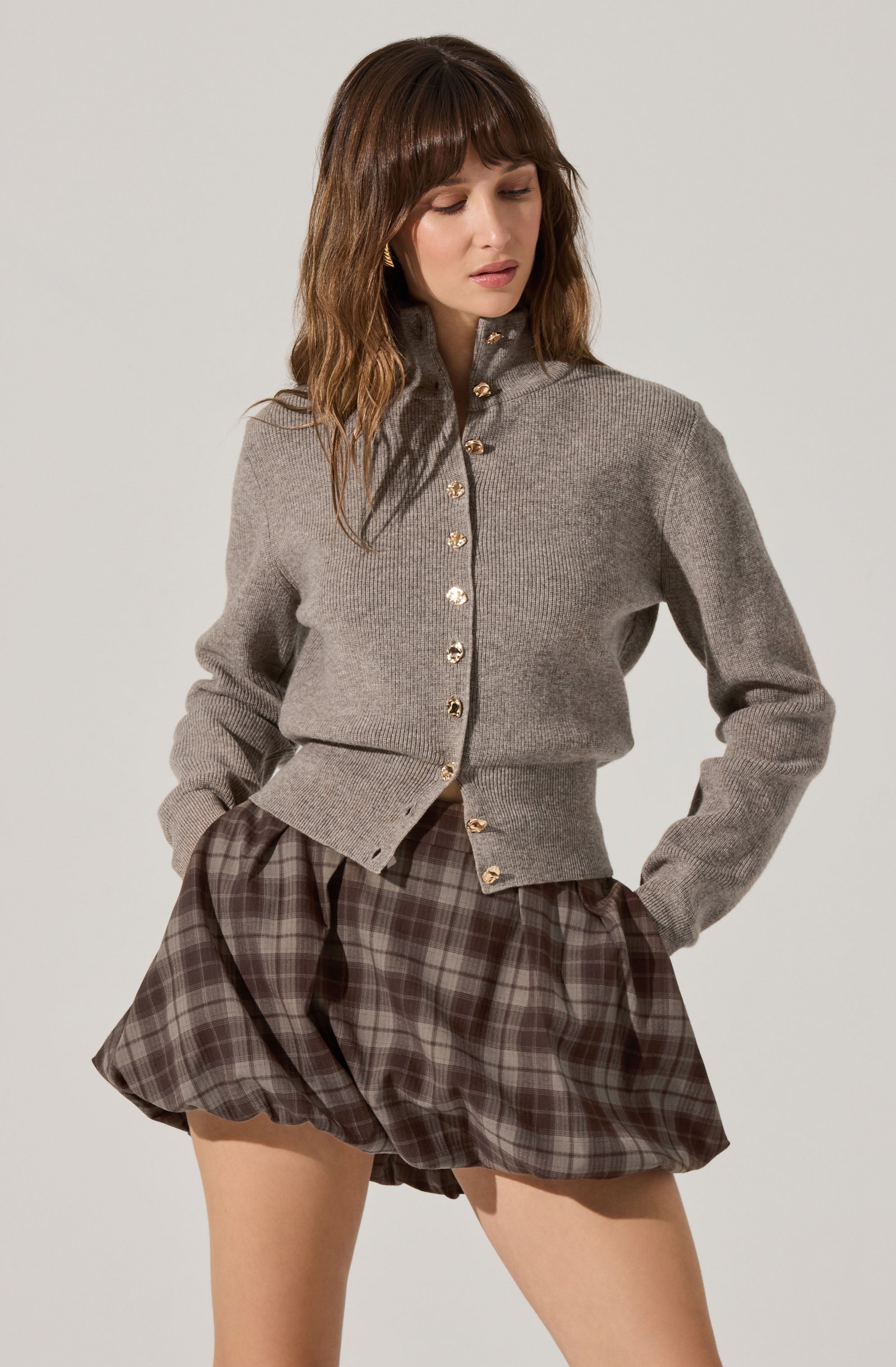 Tawni Mock Turtleneck Cardigan