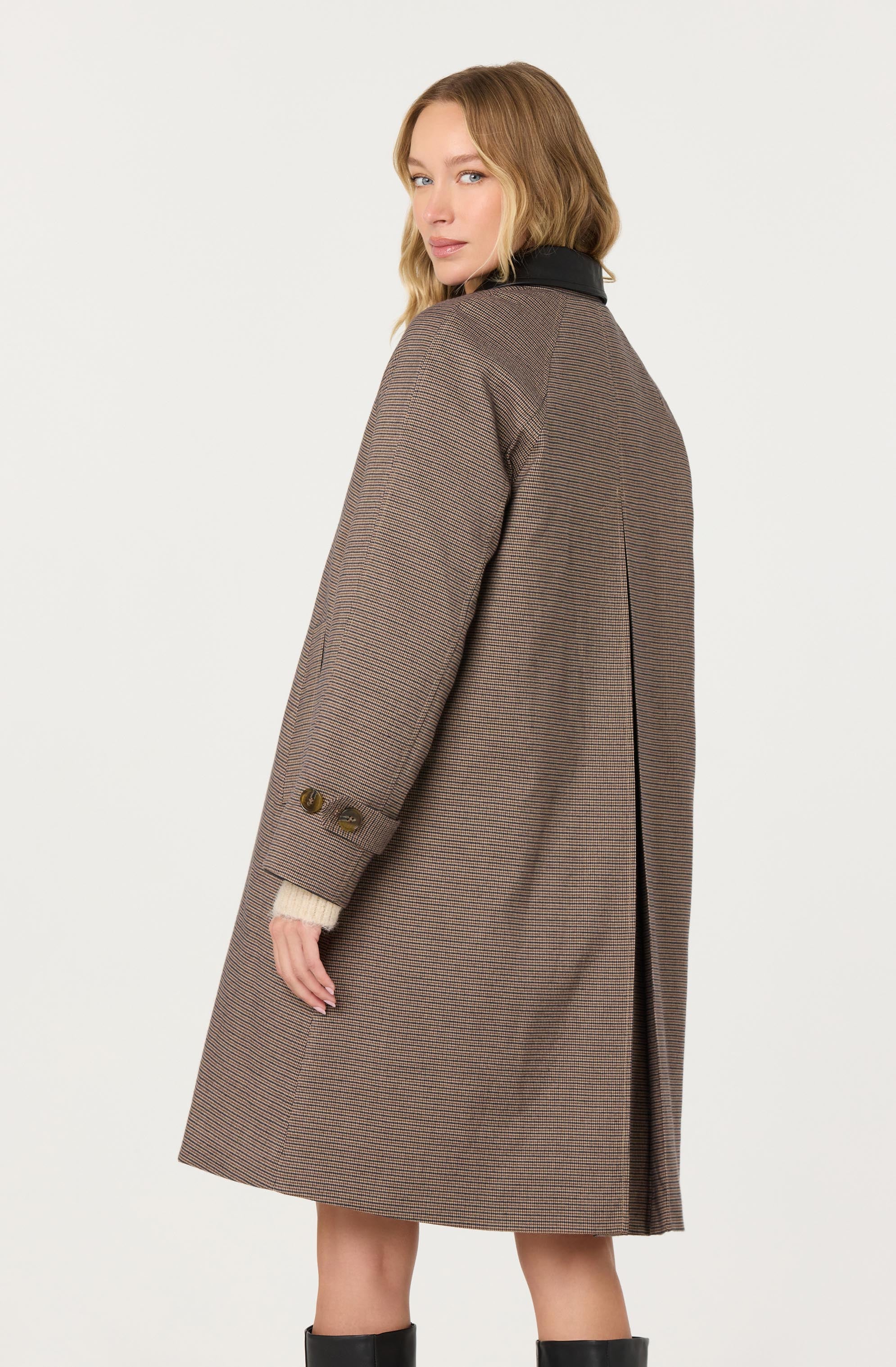 Raiden Contrast Plaid Trench Coat