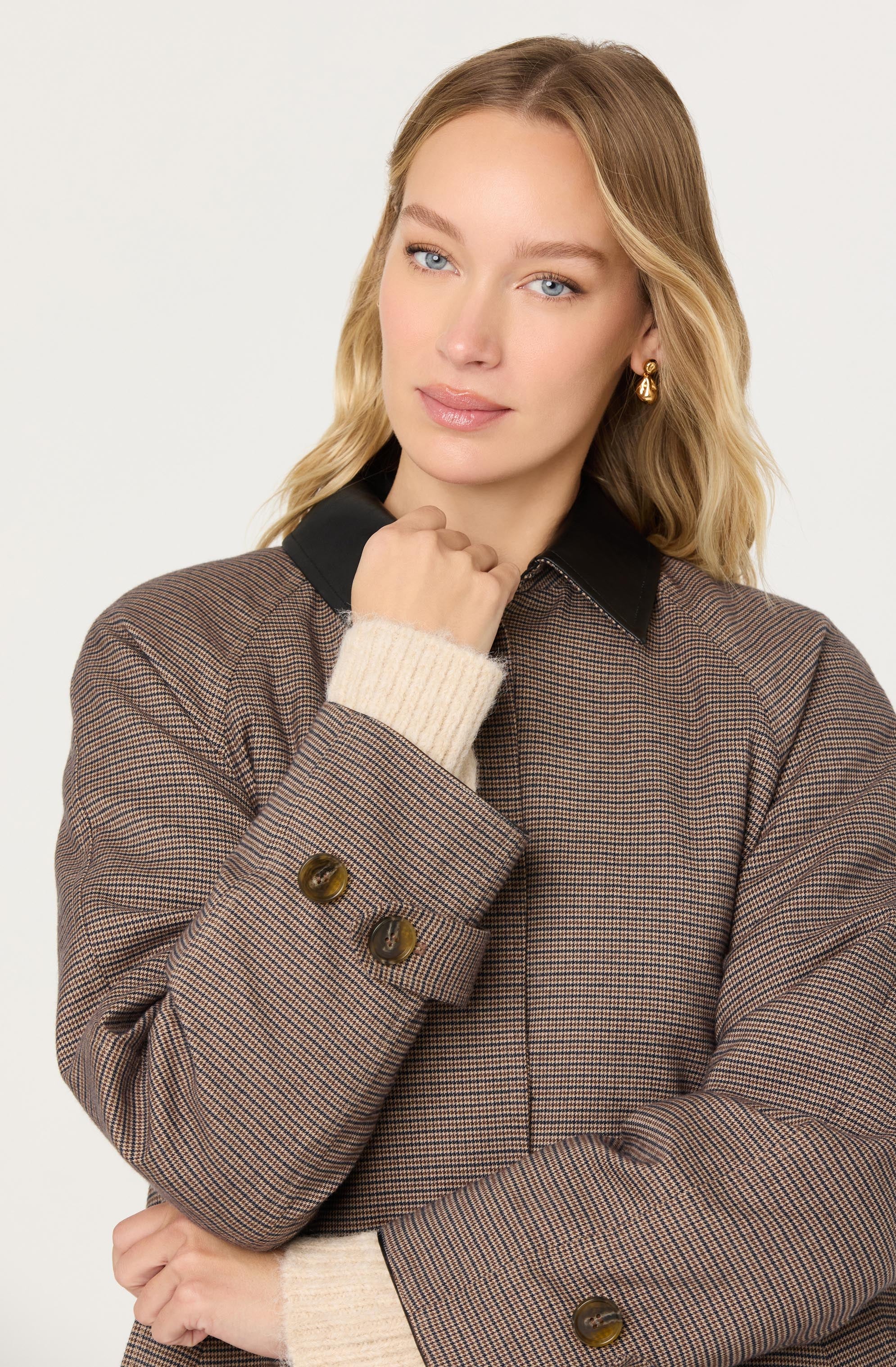 Raiden Contrast Plaid Trench Coat