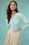 Kalen Pointelle Bow Detail Cardigan