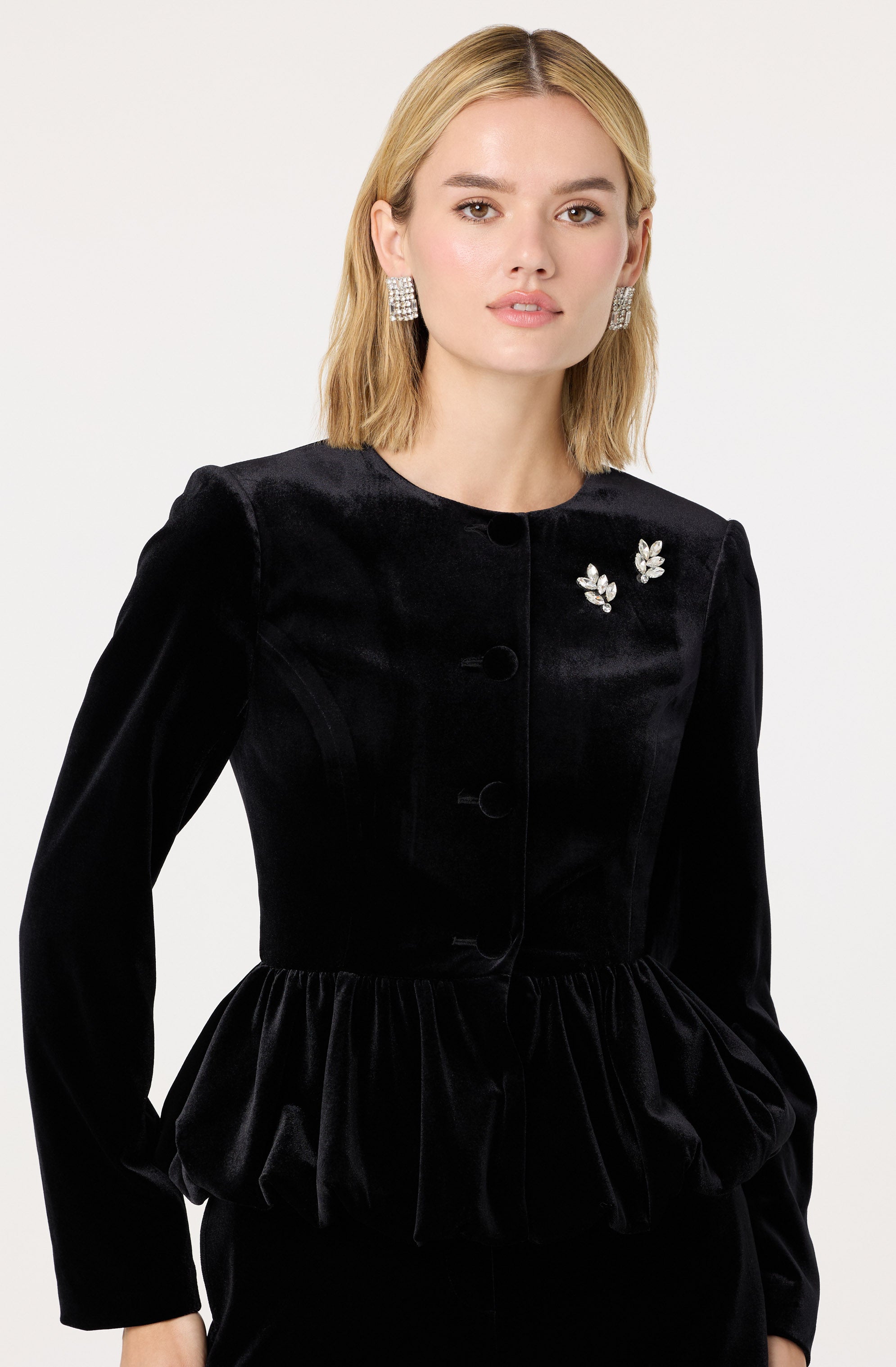 Nicolle Velvet Peplum Jacket