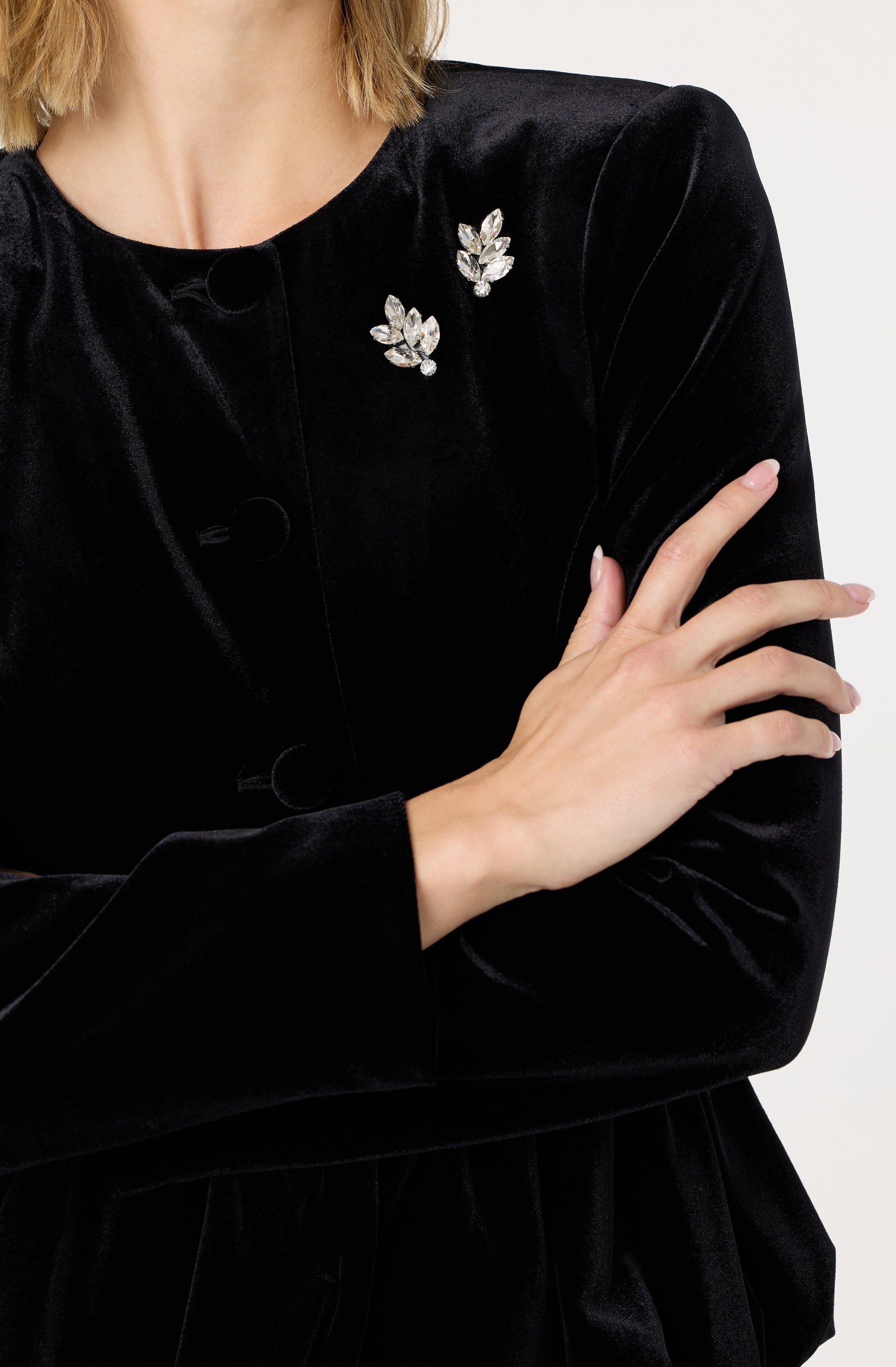 Nicolle Velvet Peplum Jacket