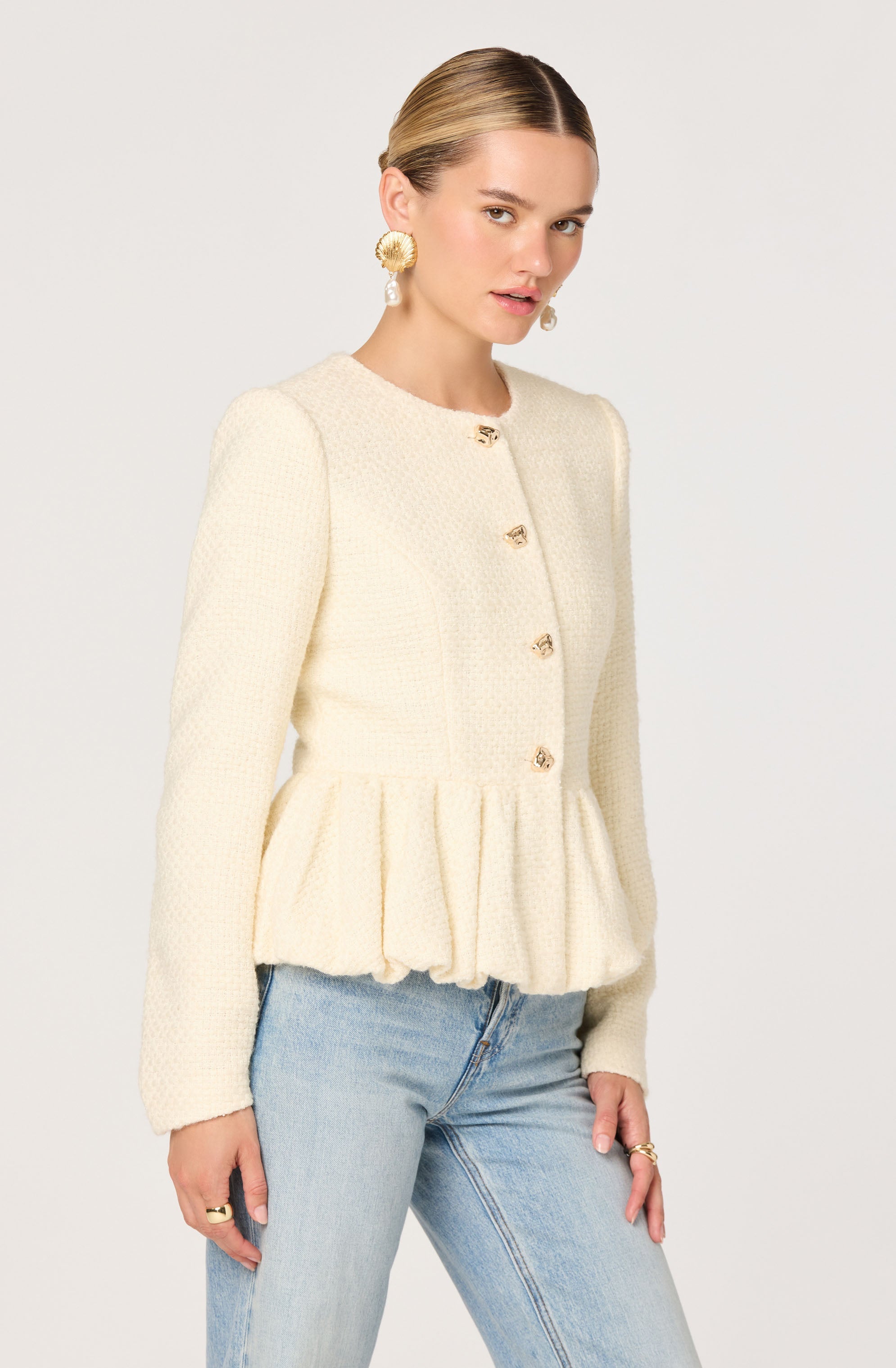 Nicolle Tweed Peplum Jacket