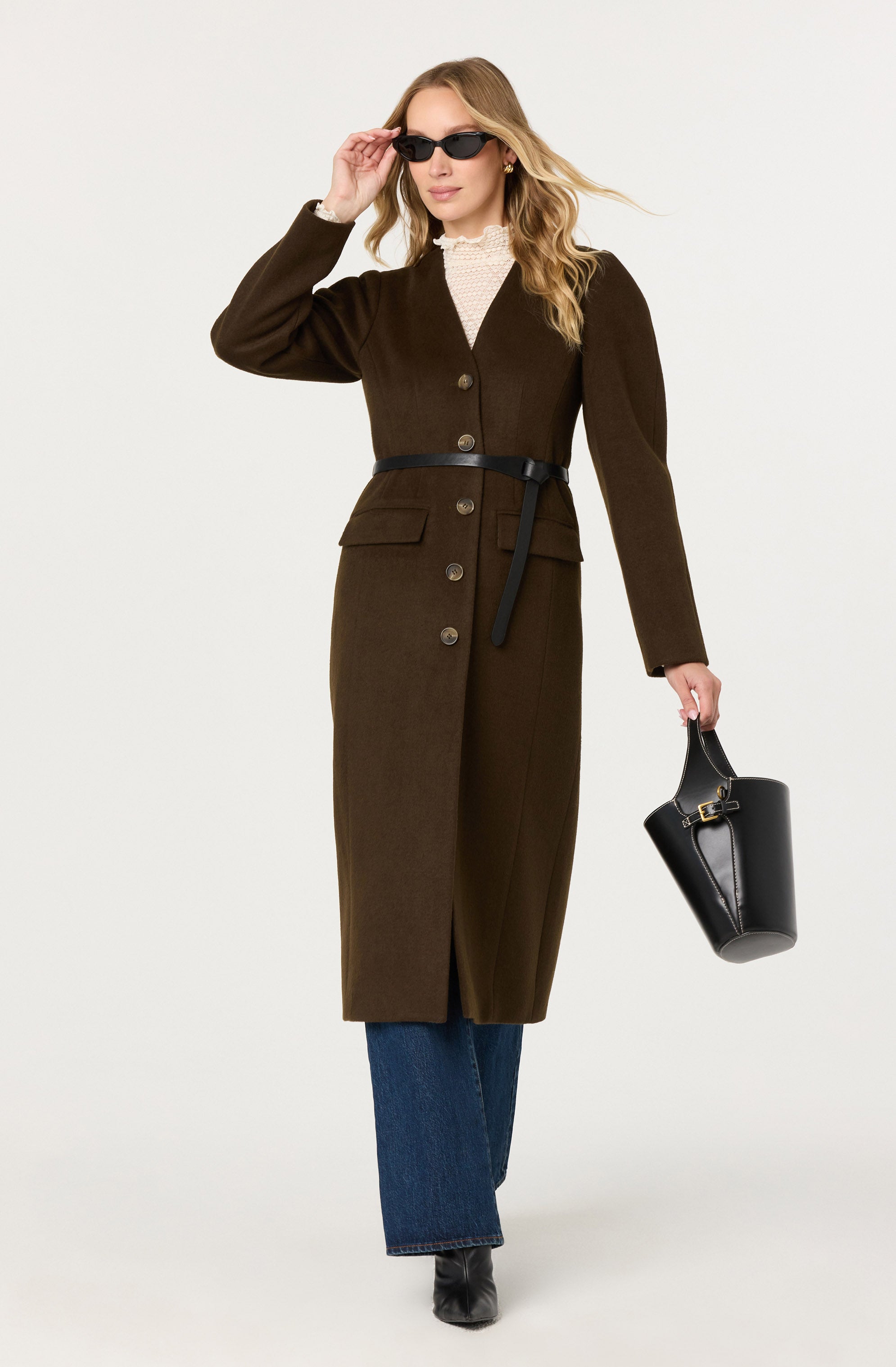Glorimar Belted Longline Coat