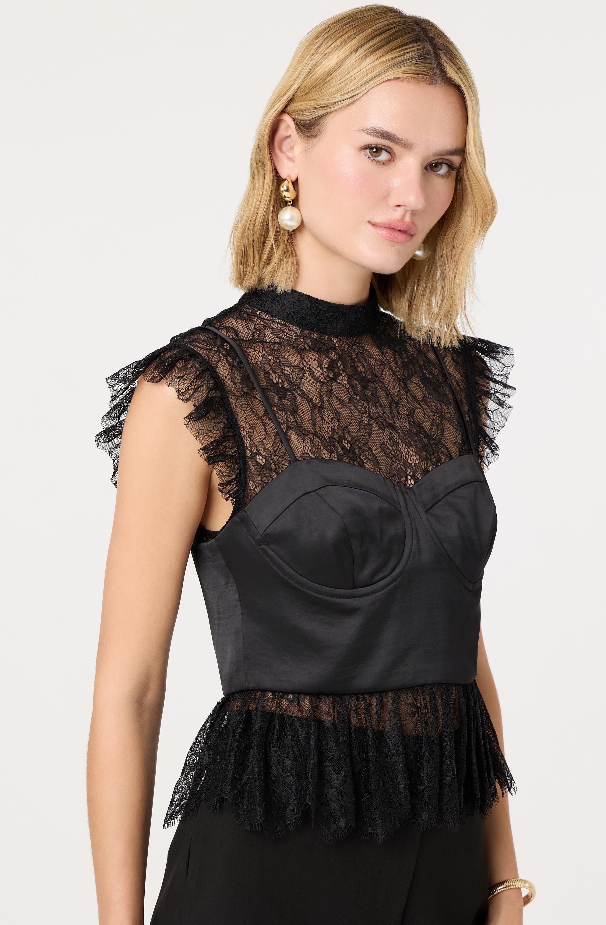 Katarina Lace Detail Bustier Top
